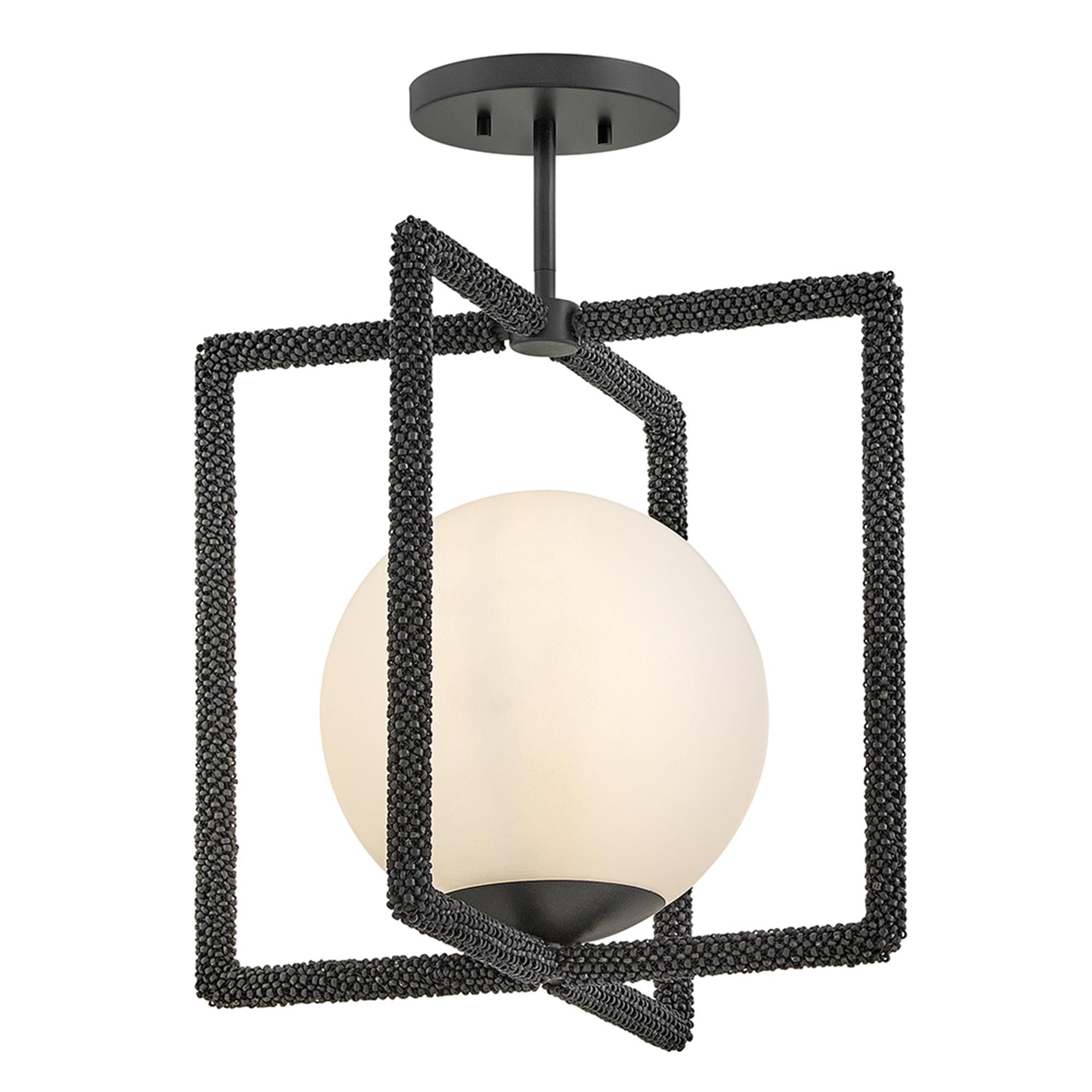 Shown in Painted Black Oxide finish and Etched Opal glass