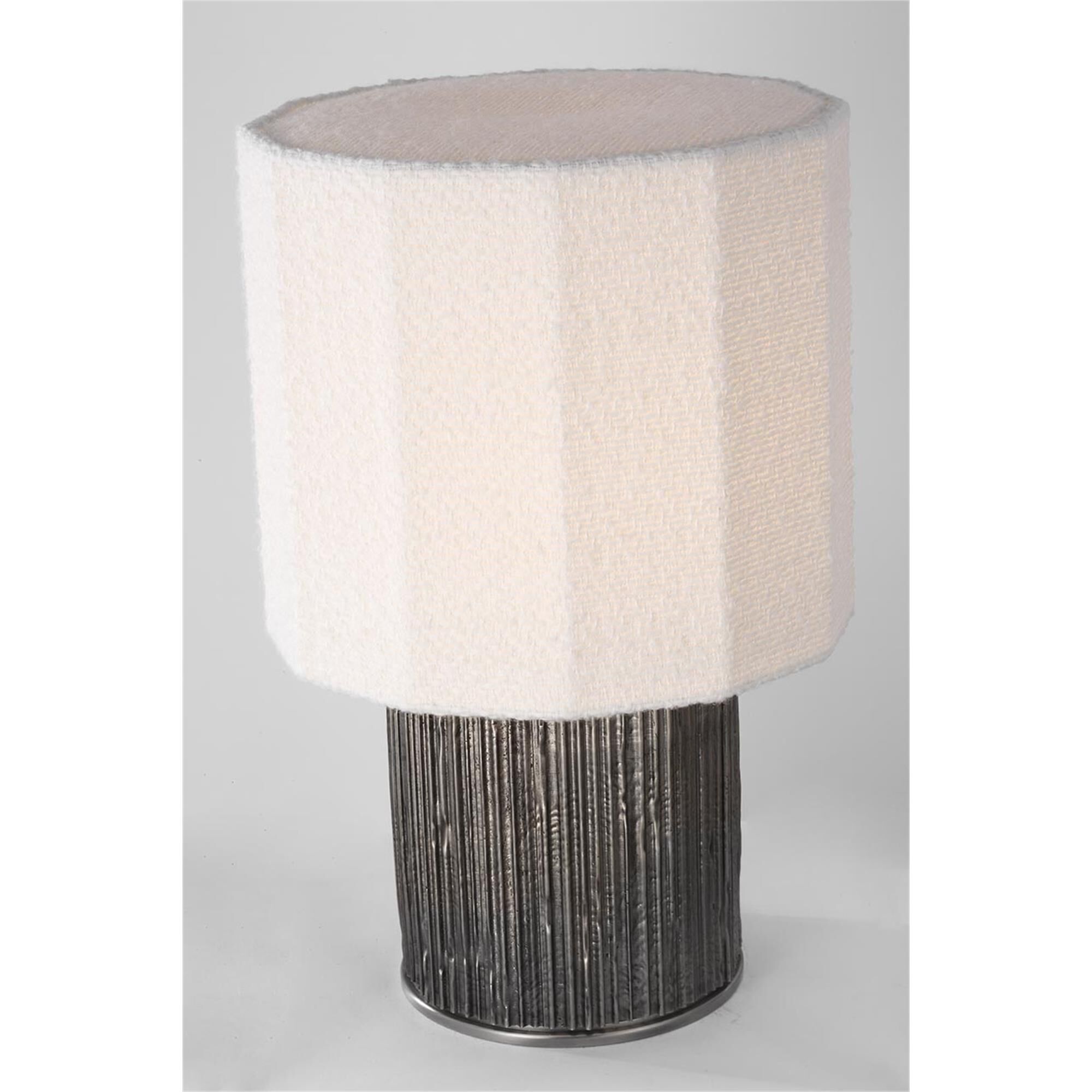 Shown in Ridged Graphite finish and Decorative Boucle shade