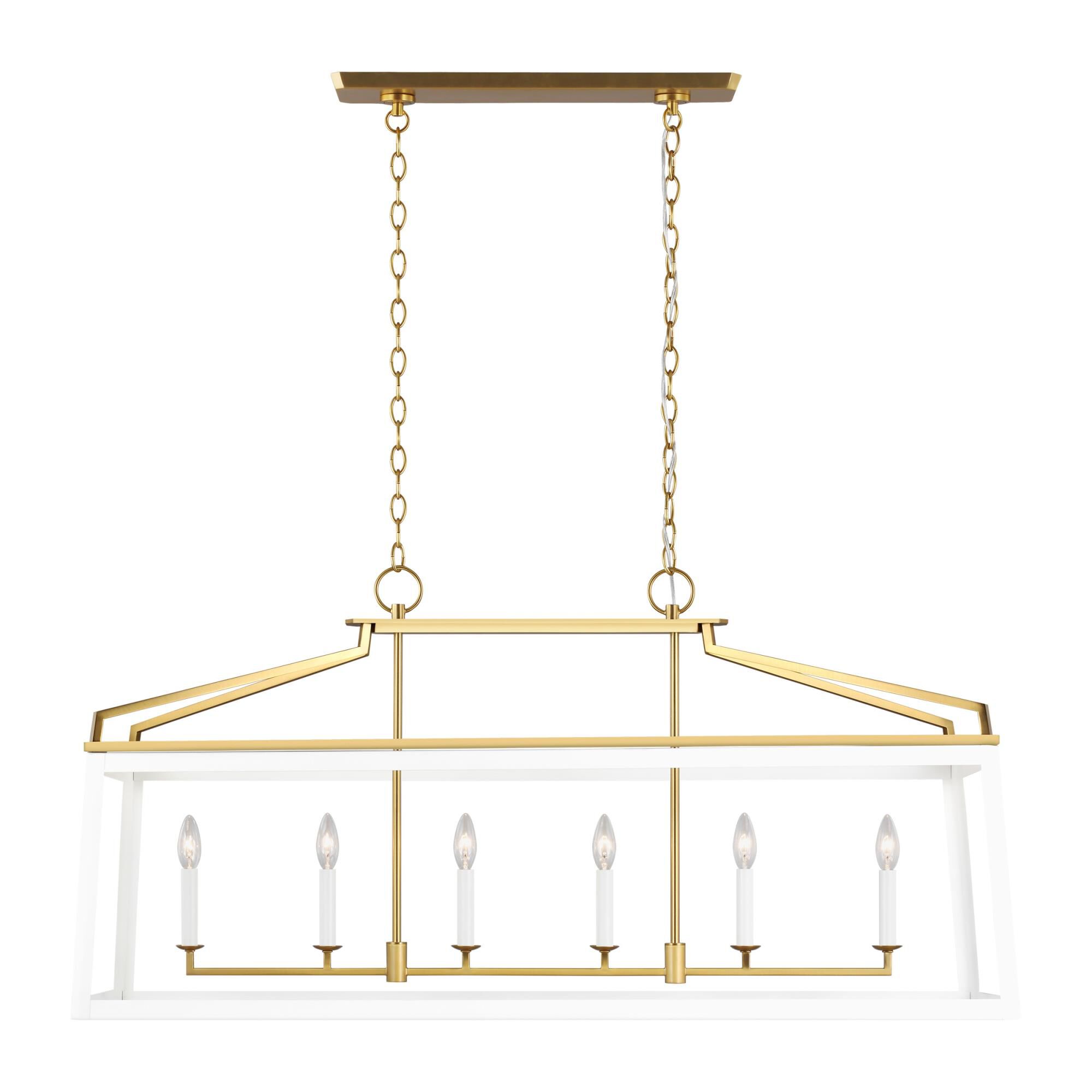 Shown in Matte White and Burnished Brass finish