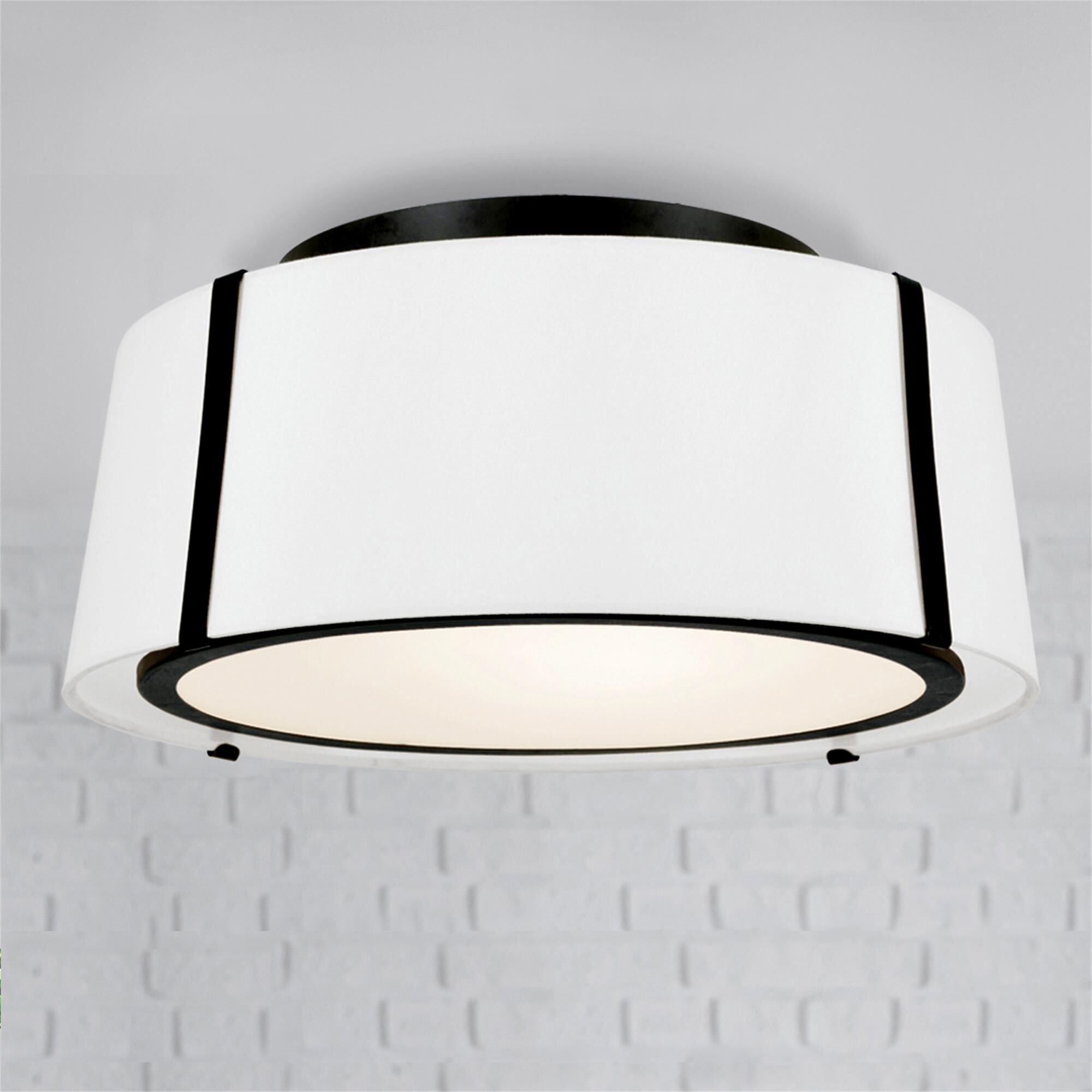 Shown in Black finish and White Silk shade