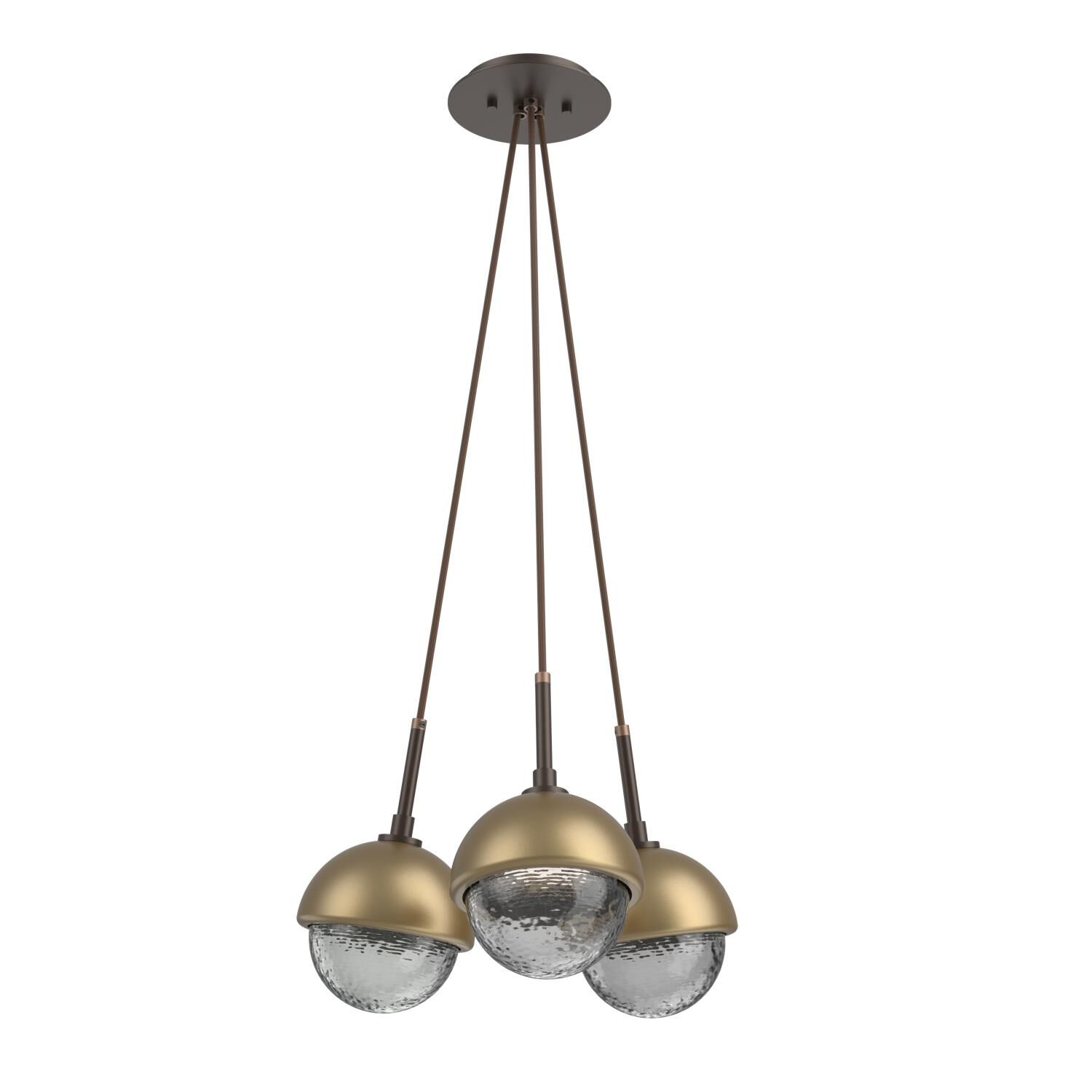 Shown in Flat Bronze finish and Smoke glass and Gilded Brass accent