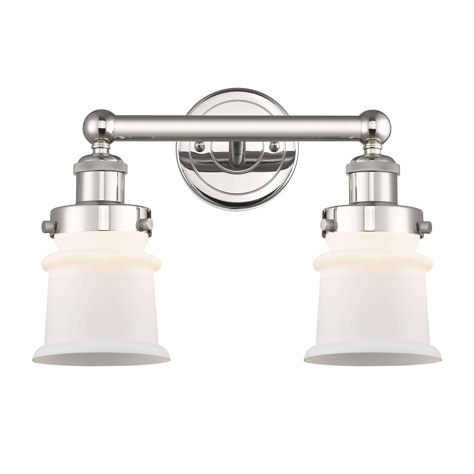Shown in Polished Nickel finish and Matte White glass