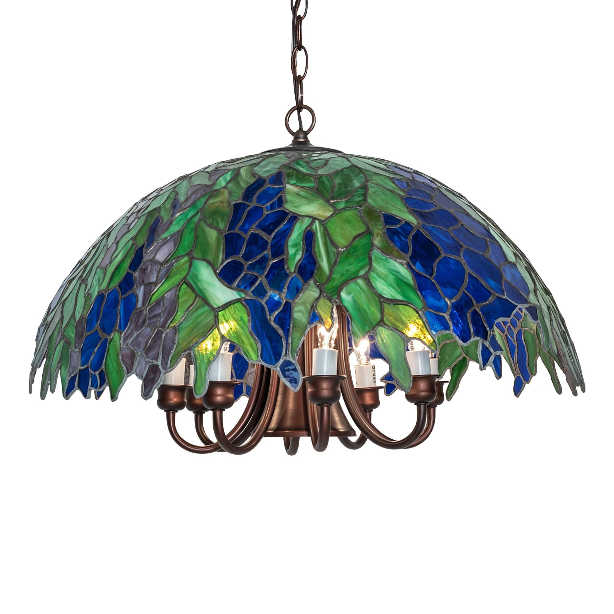 Tiffany Honey Locust 12 Inch Mini Pendant by Meyda Lighting