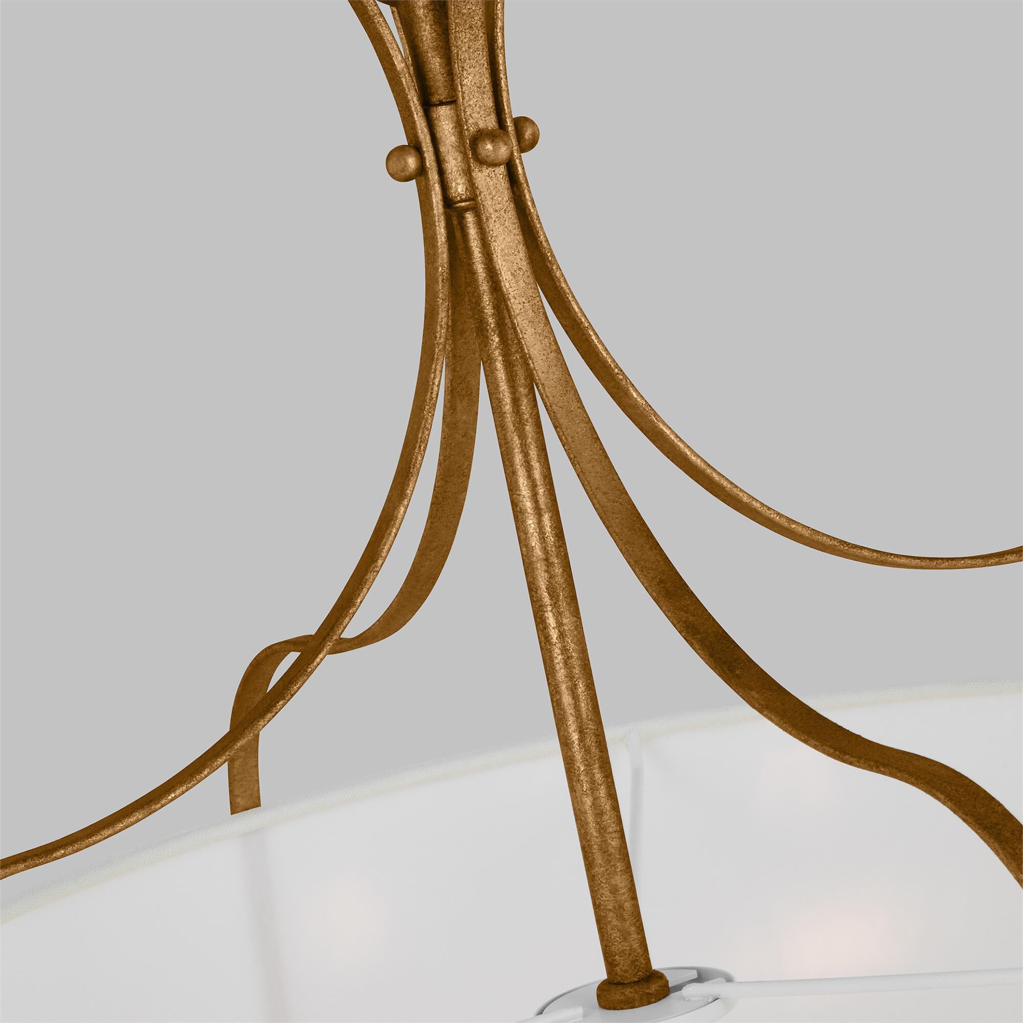 Shown in Antique Gild finish and White LinenLinen shade