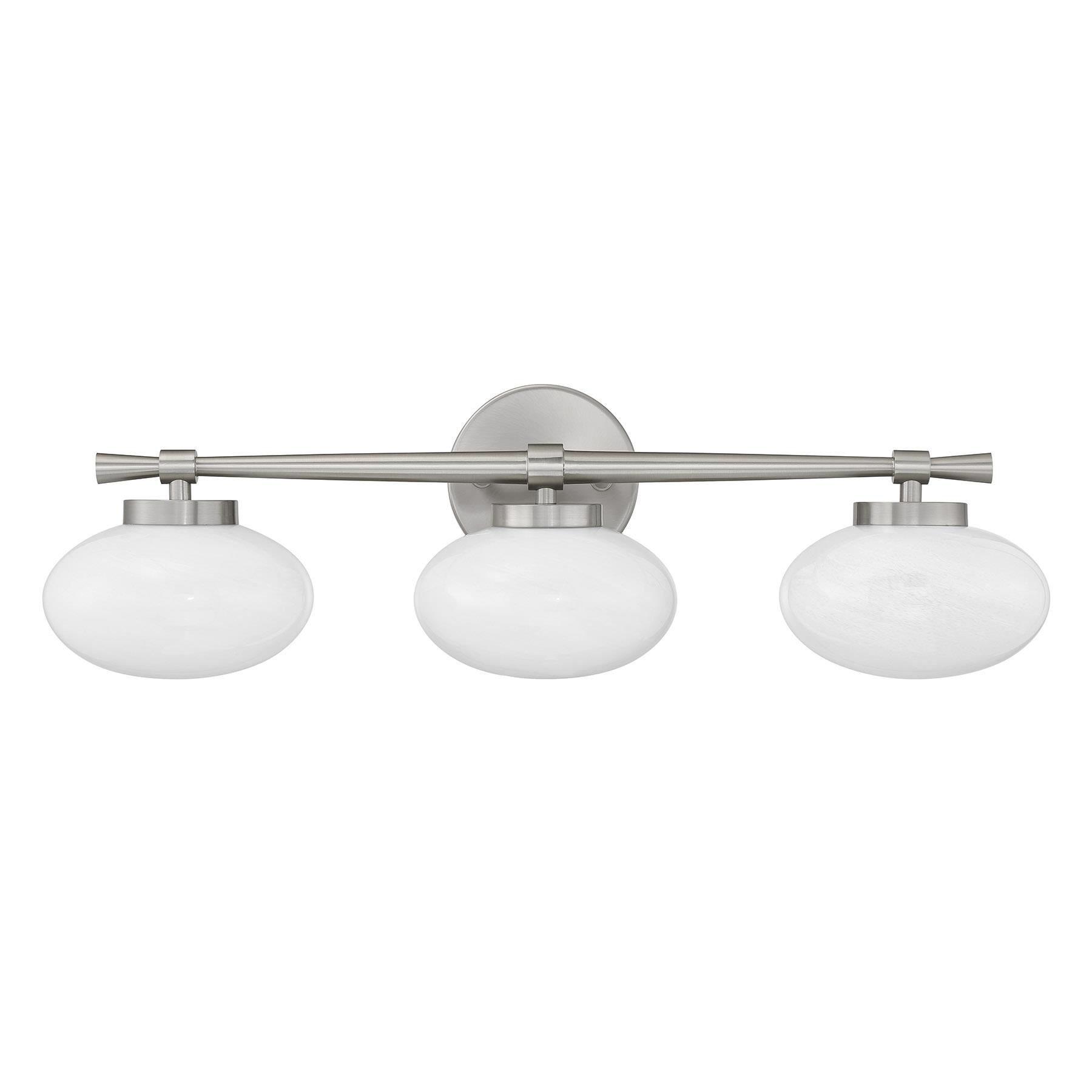 Shown in Satin Nickel finish and Strie shade