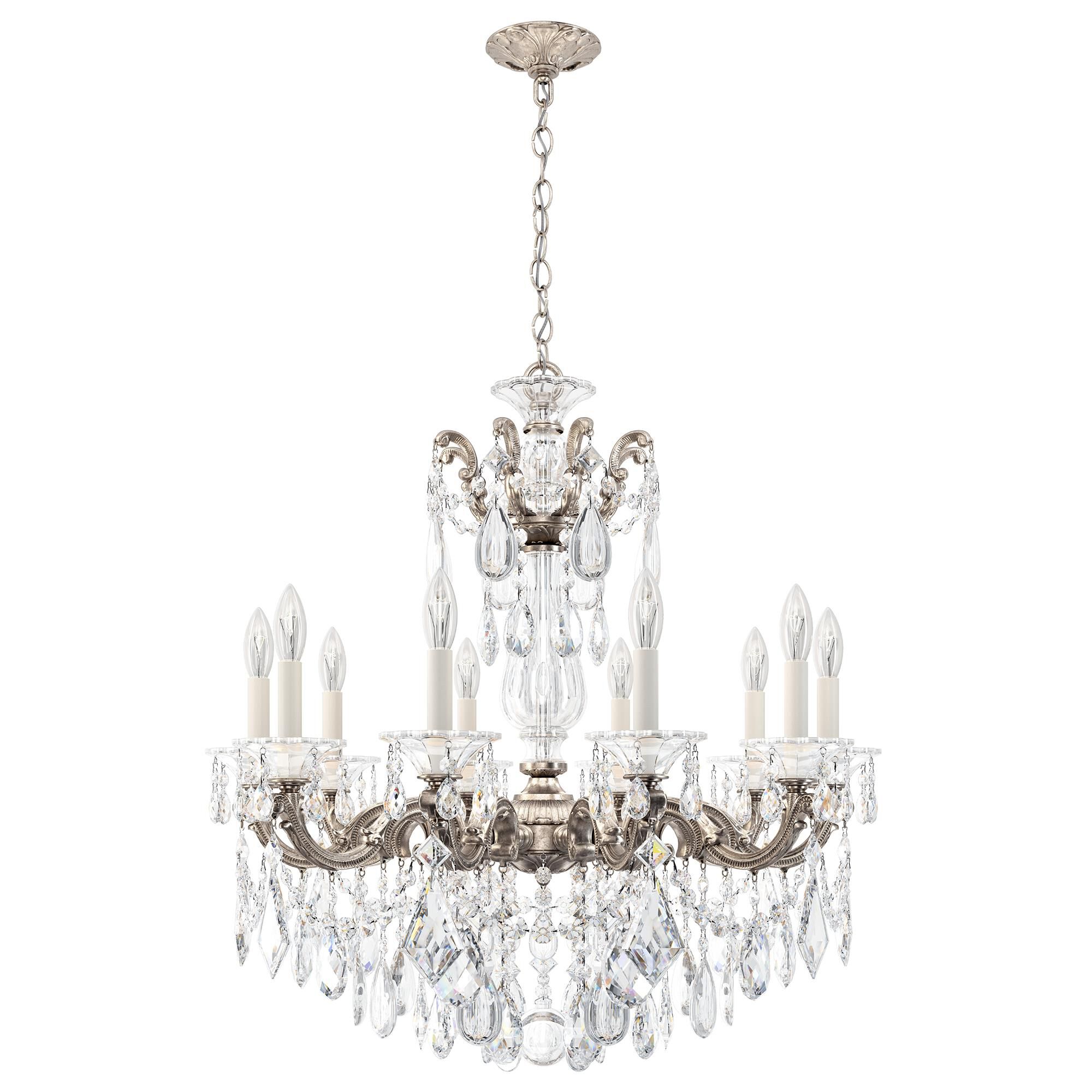 Shown in Antique Silver finish and Clear Radiance crystal