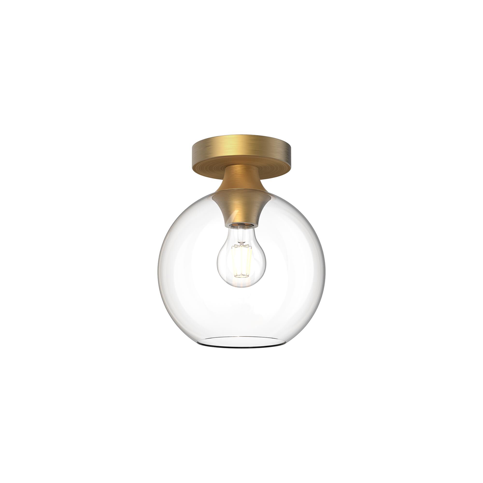 Shown in Aged Gold finish and Clear glass
