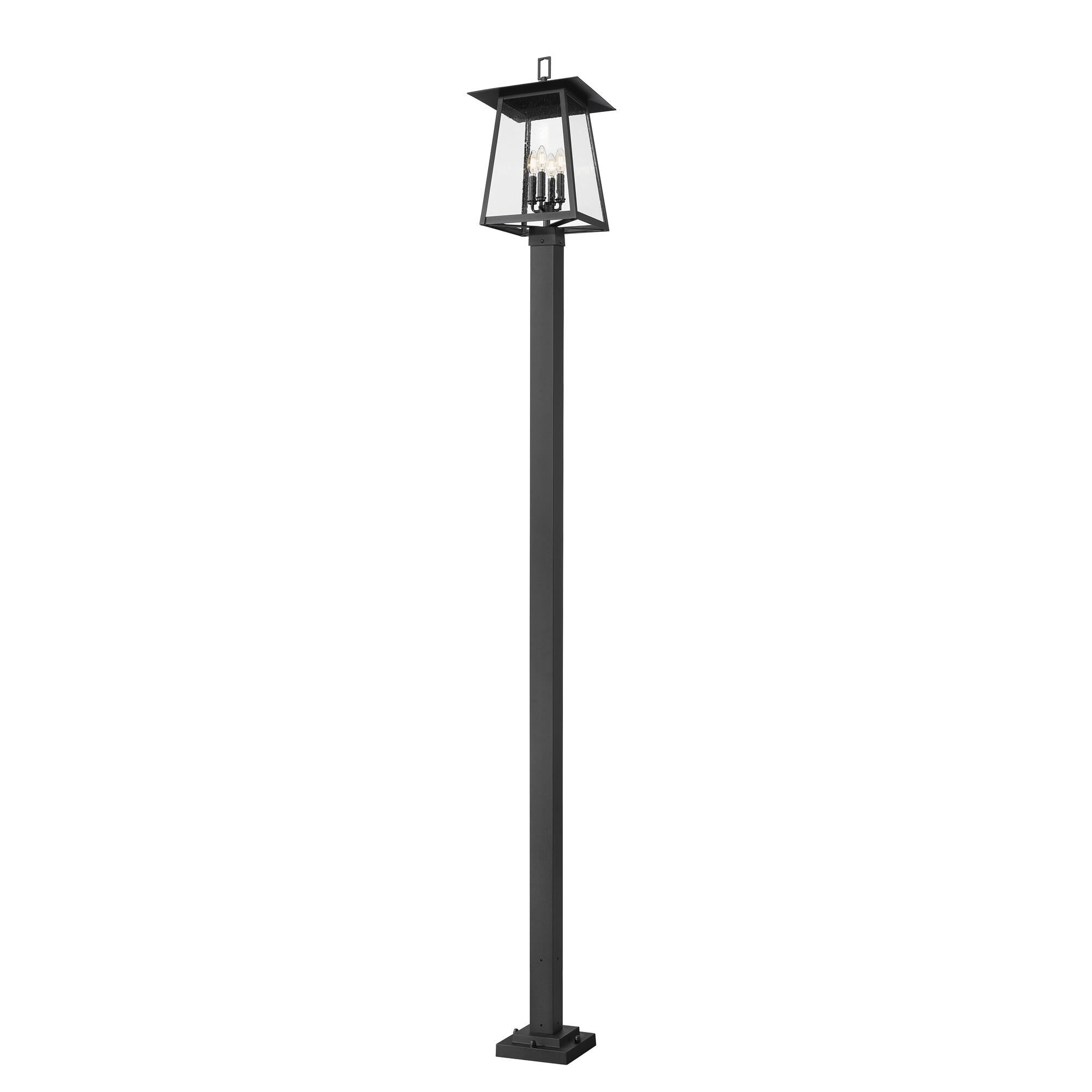 Shown in Black finish and Clear Seedy glass and Clear Seedy shade