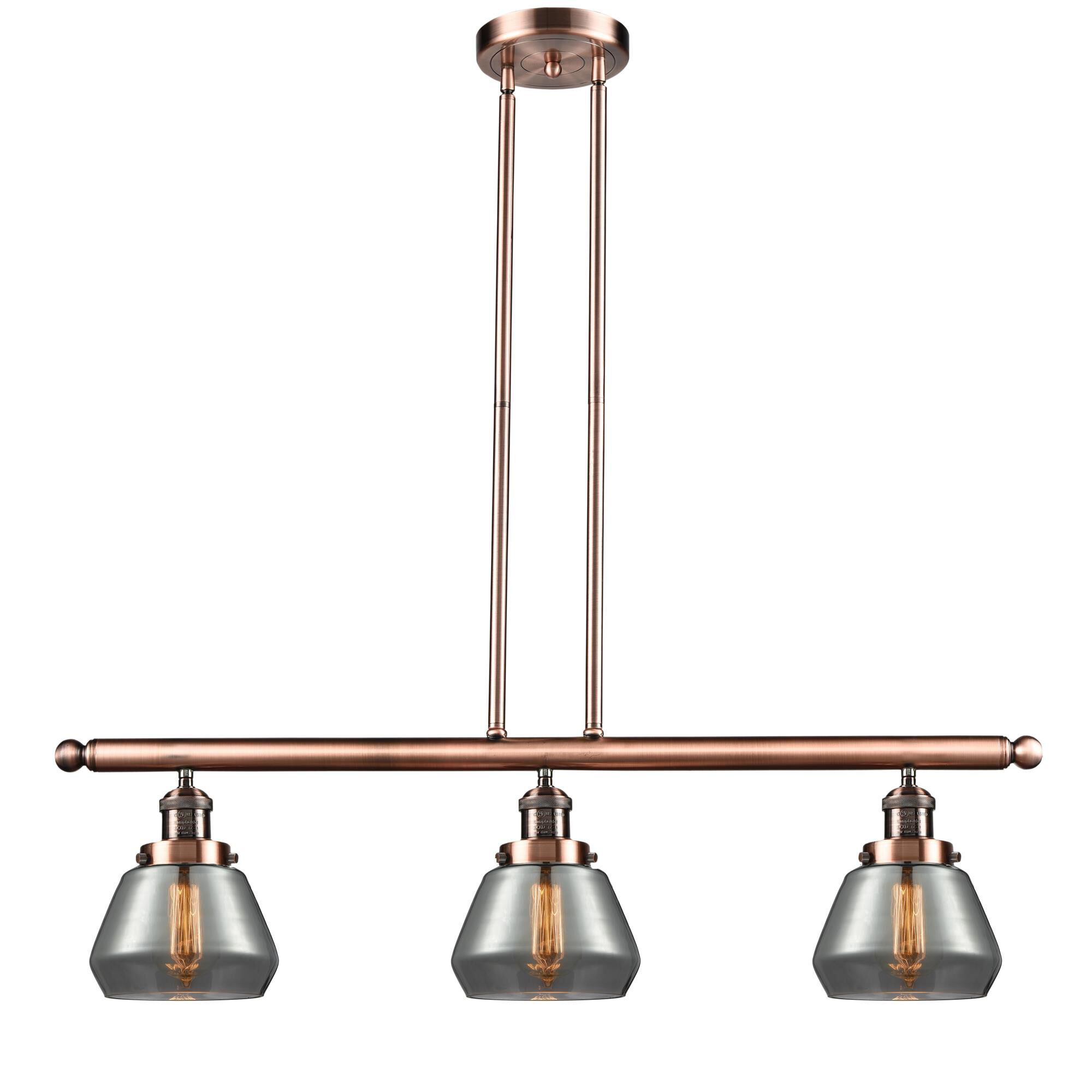 Shown in Antique Copper finish and Plated Smoked glass