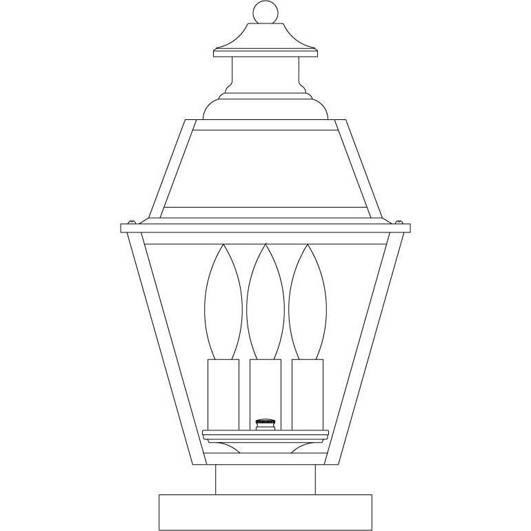 Inverness 15 Inch Tall 3 Light Outdoor Pier Lamp by Arroyo Craftsman
