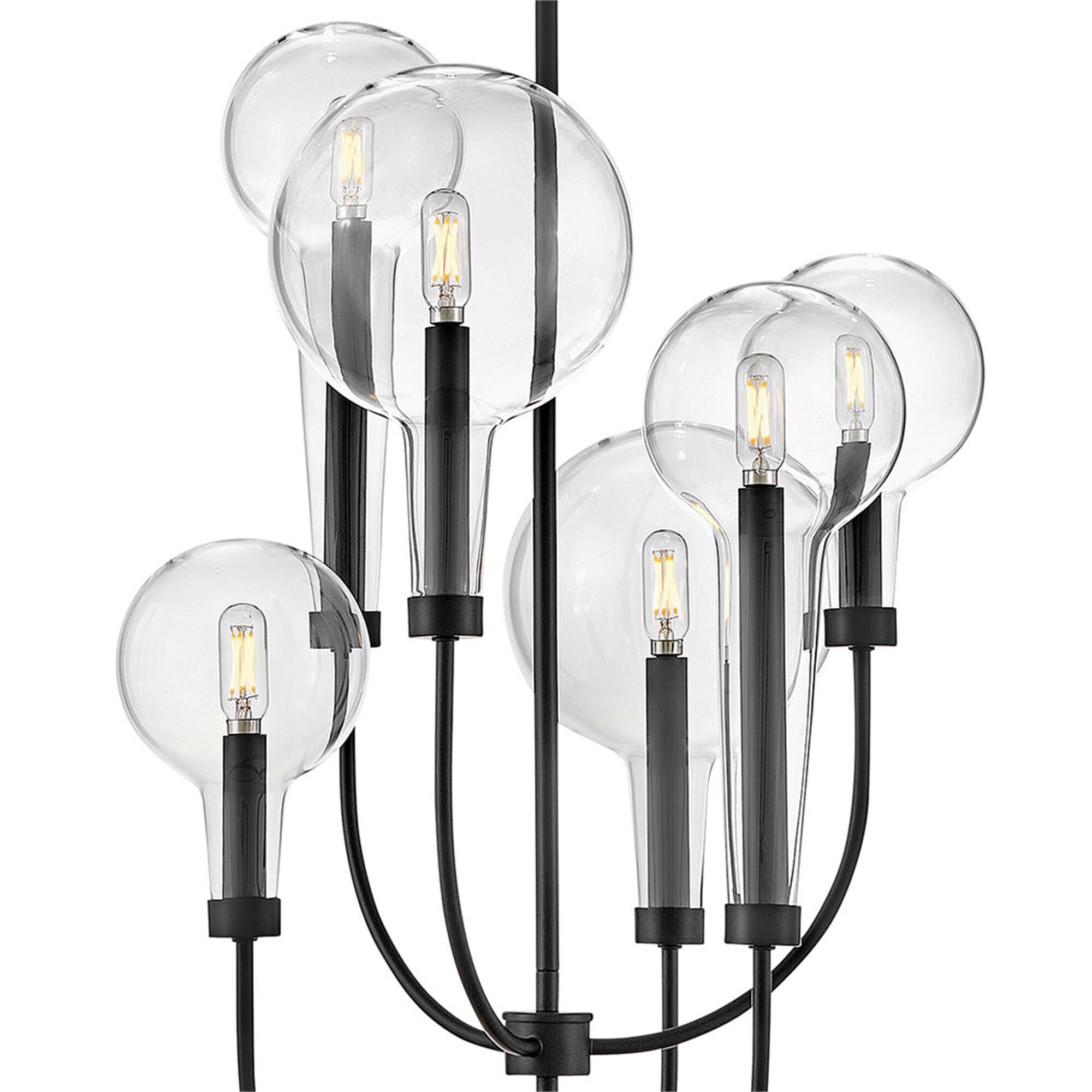 Shown in Black finish and Clear glass