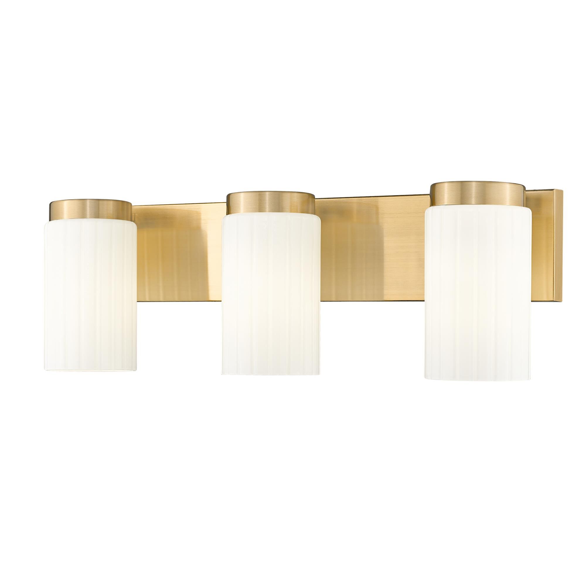 Shown in Luxe Gold finish and Matte Opal glass and Matte Opal shade