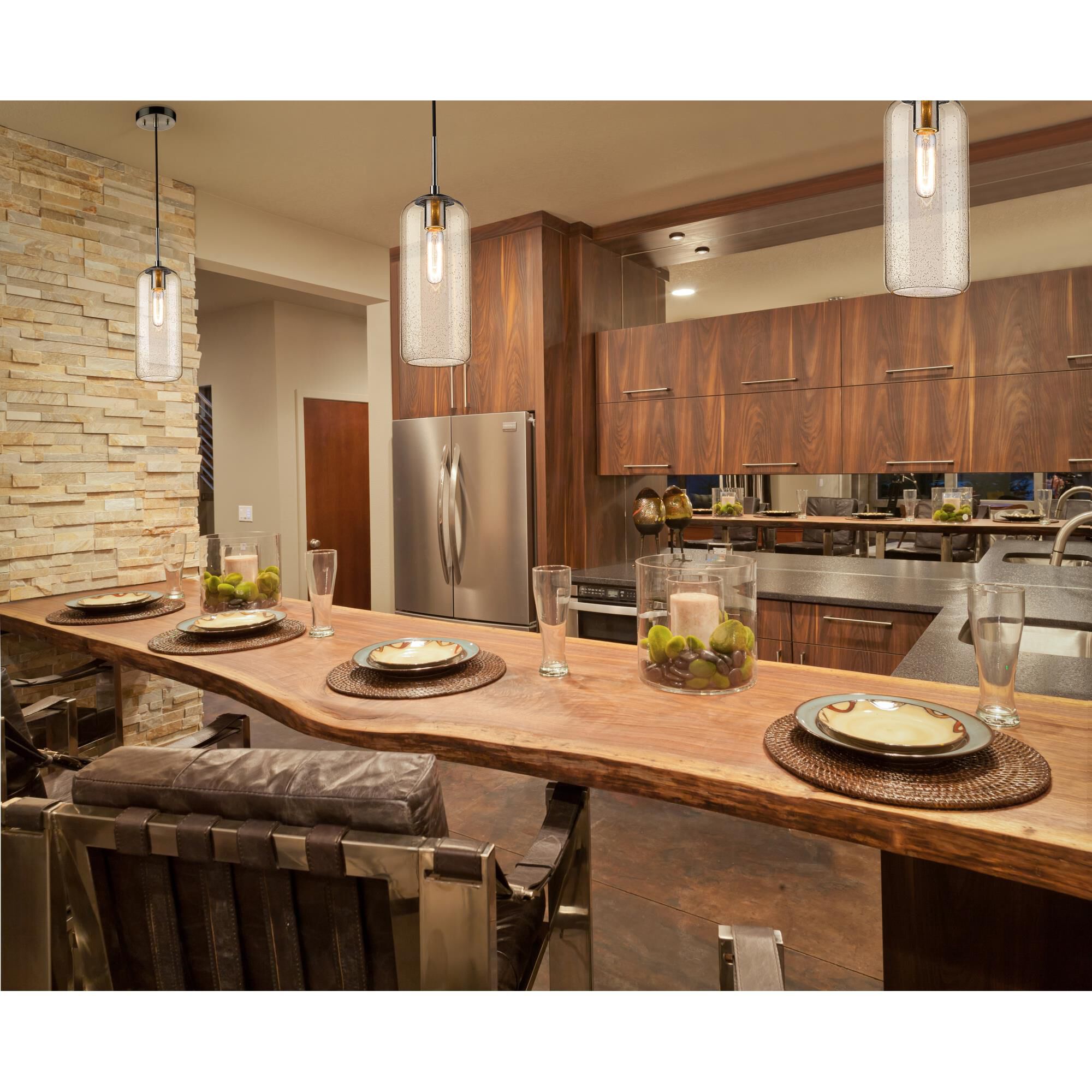 Shown in Brushed Nickel finish and Matte Opal glass and No Shade shade