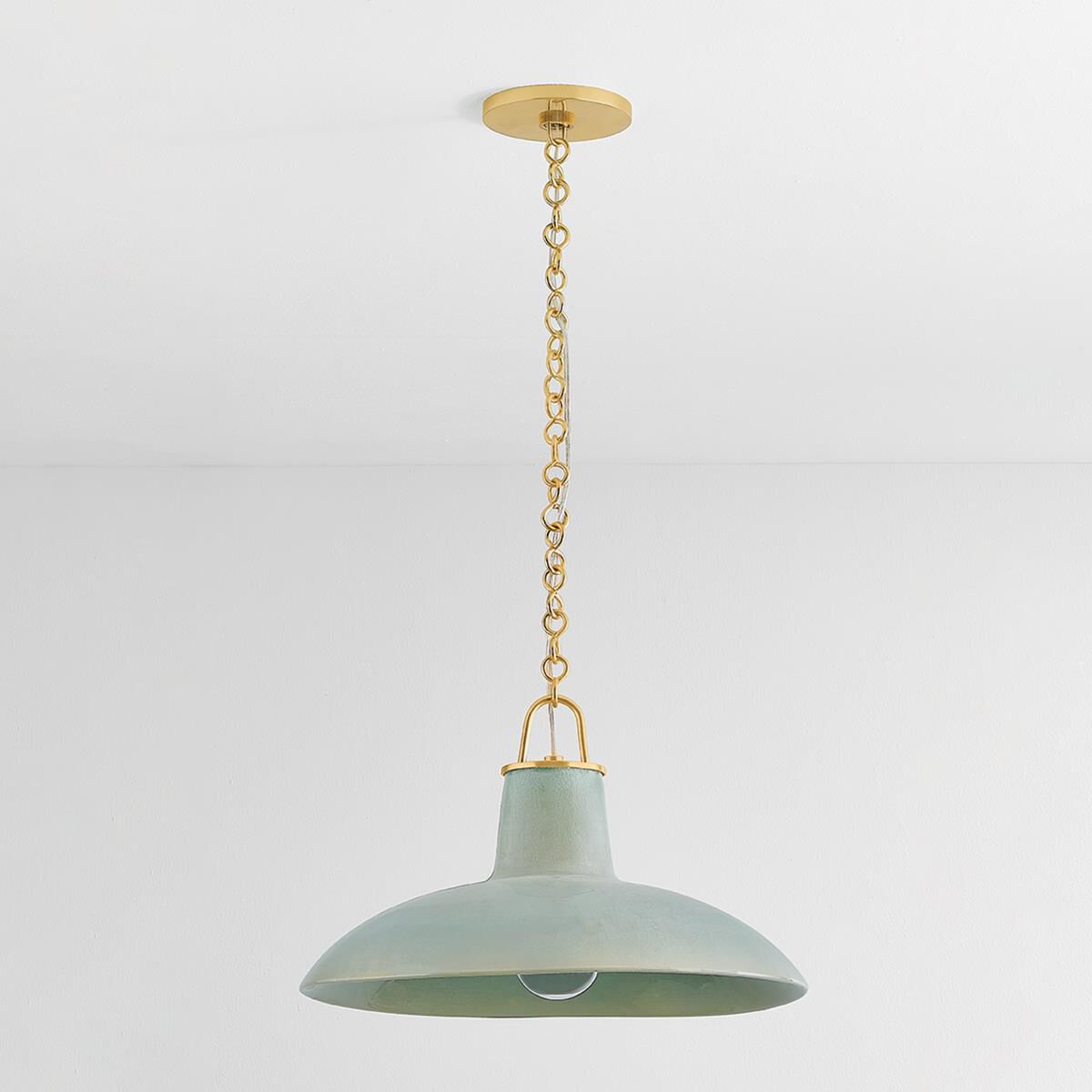 Shown in Aged Brass and Ceramic Moss Crackle finish