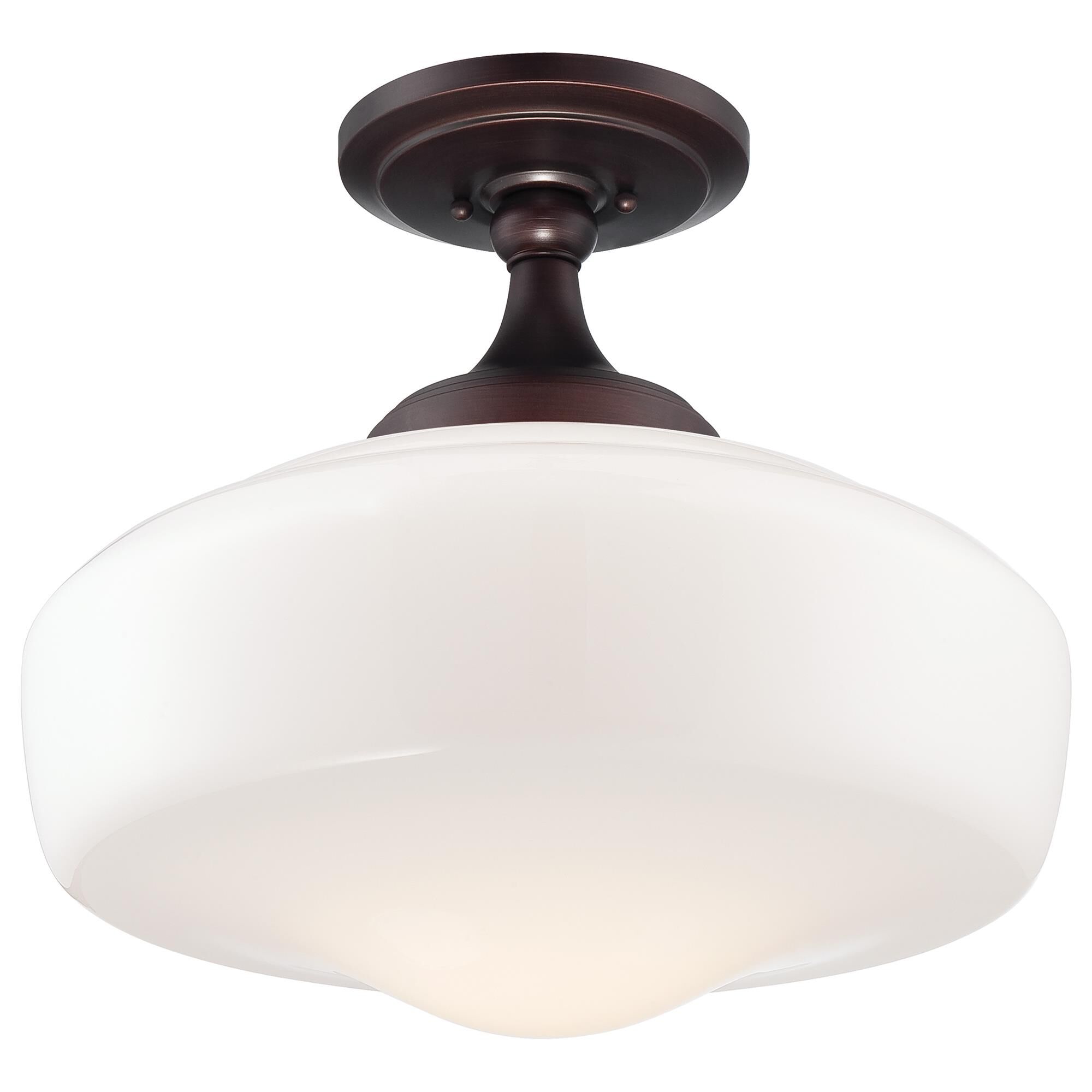 Shown in Brushed Bronze finish and Opal glass