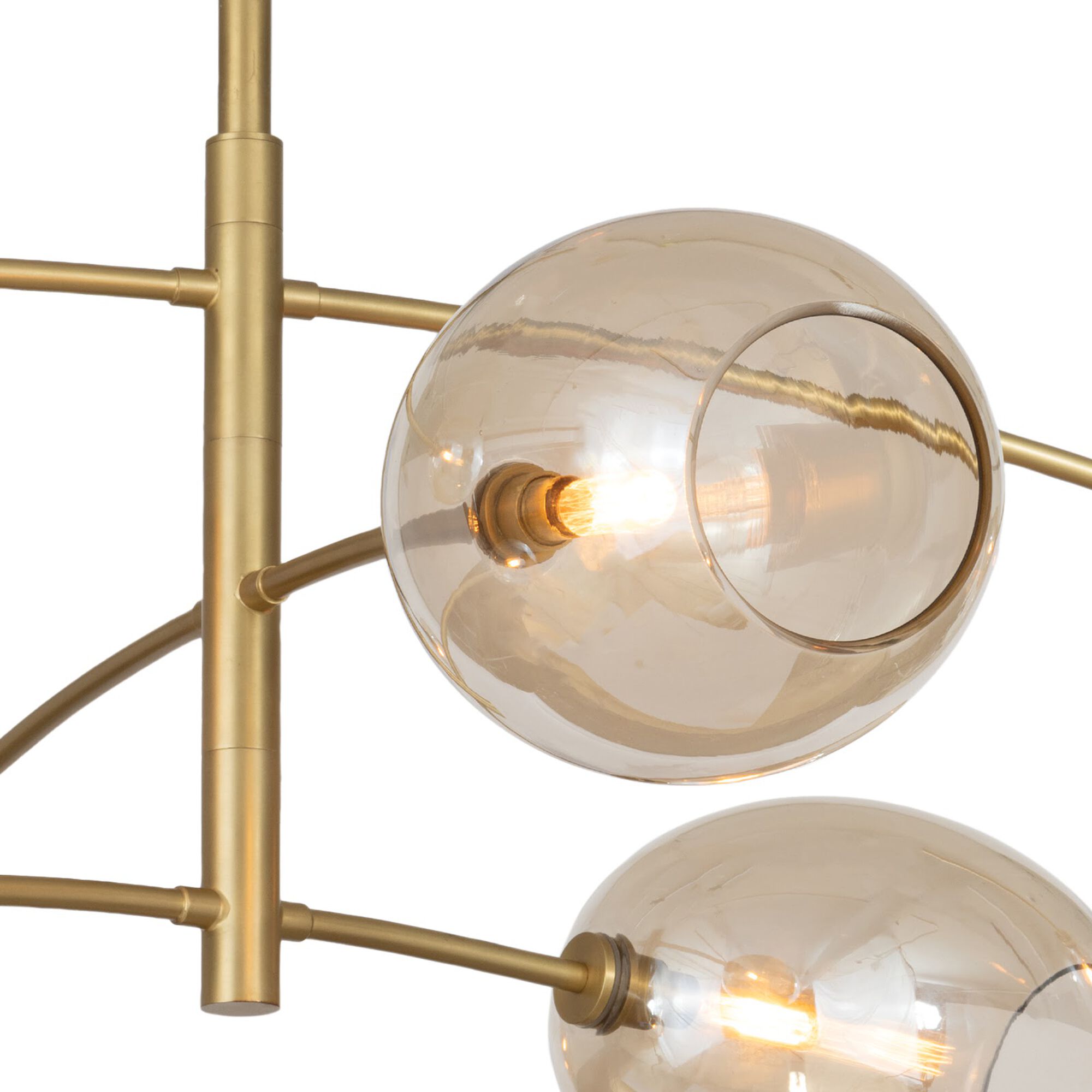 Shown in Natural Brass finish and Glass shade