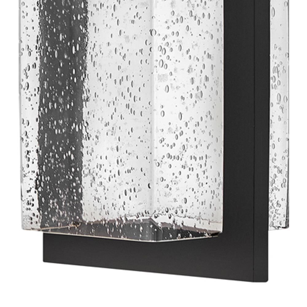 Shown in Black finish and Clear Seedy glass