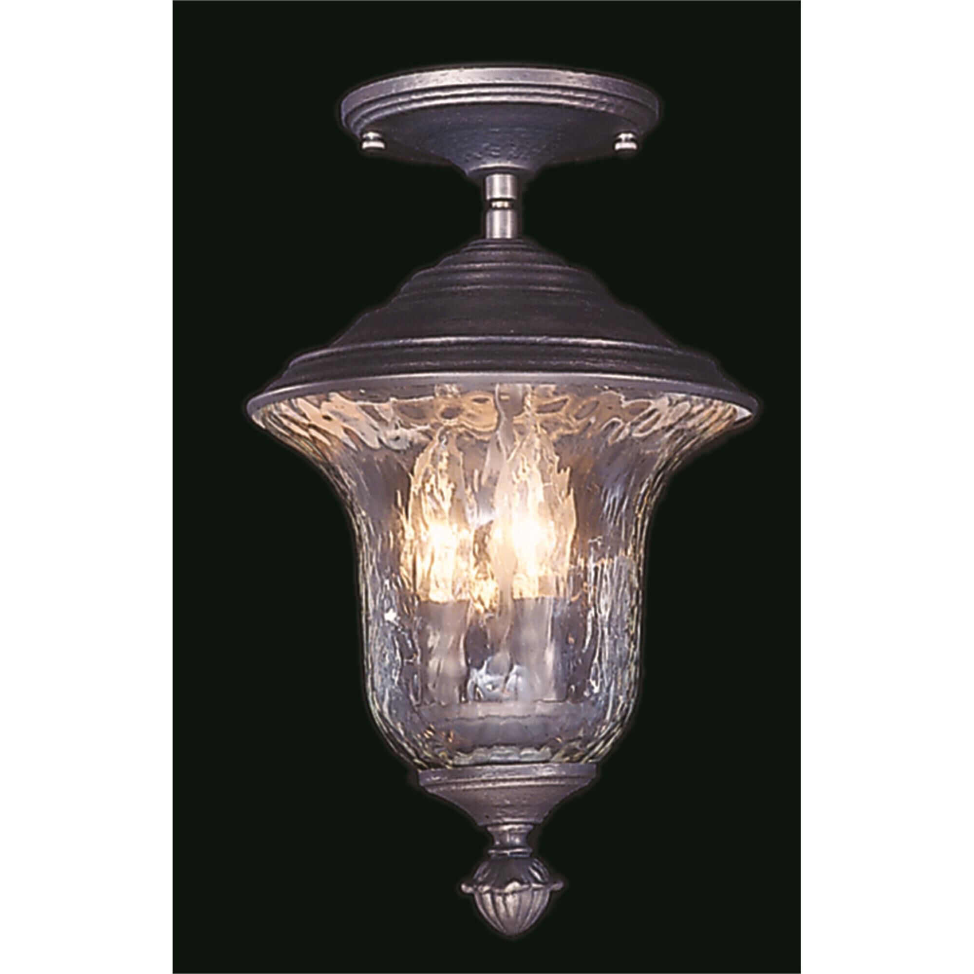 Shown with Rain glass and Clear Mottled Glass shade