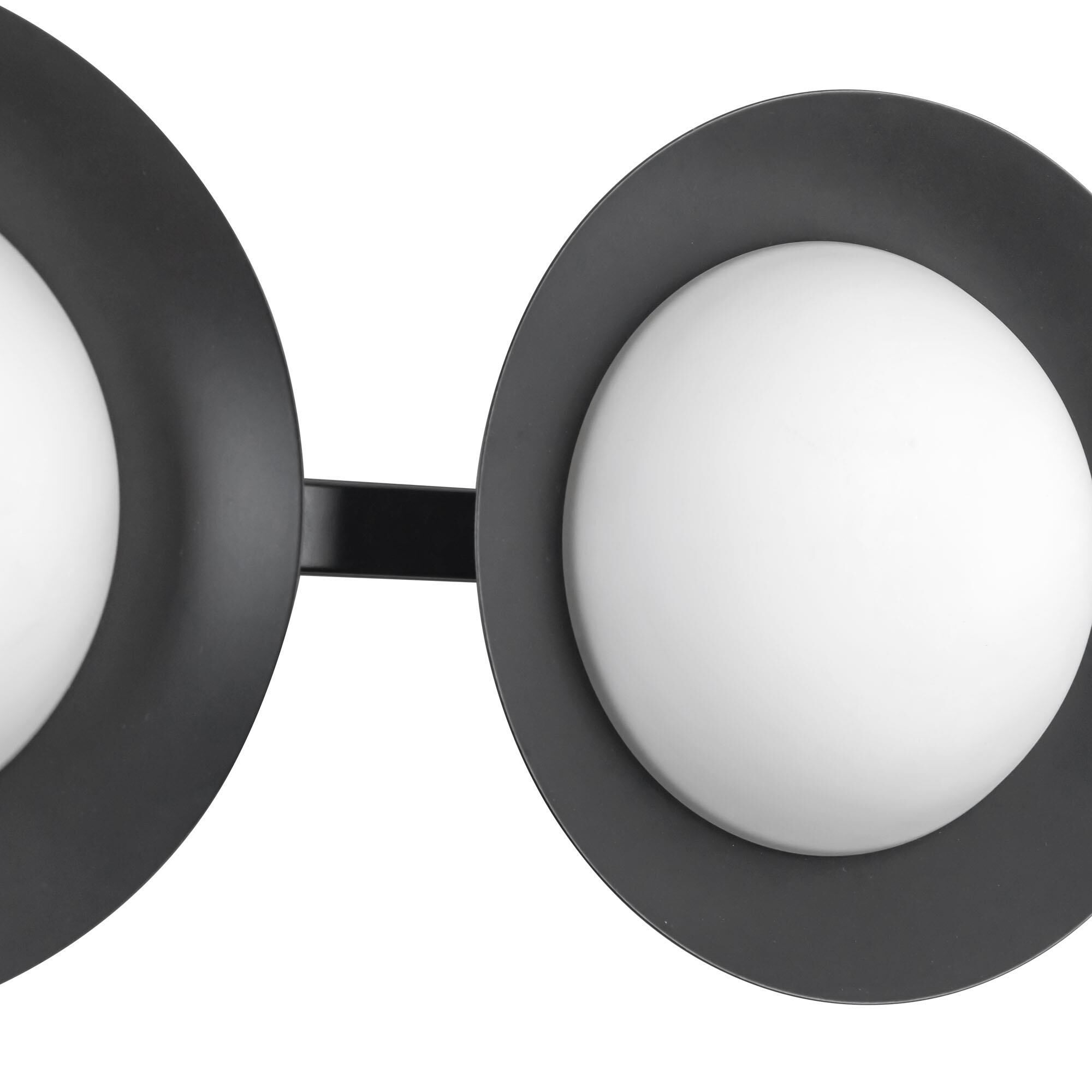 Shown in Black finish and Opal glass