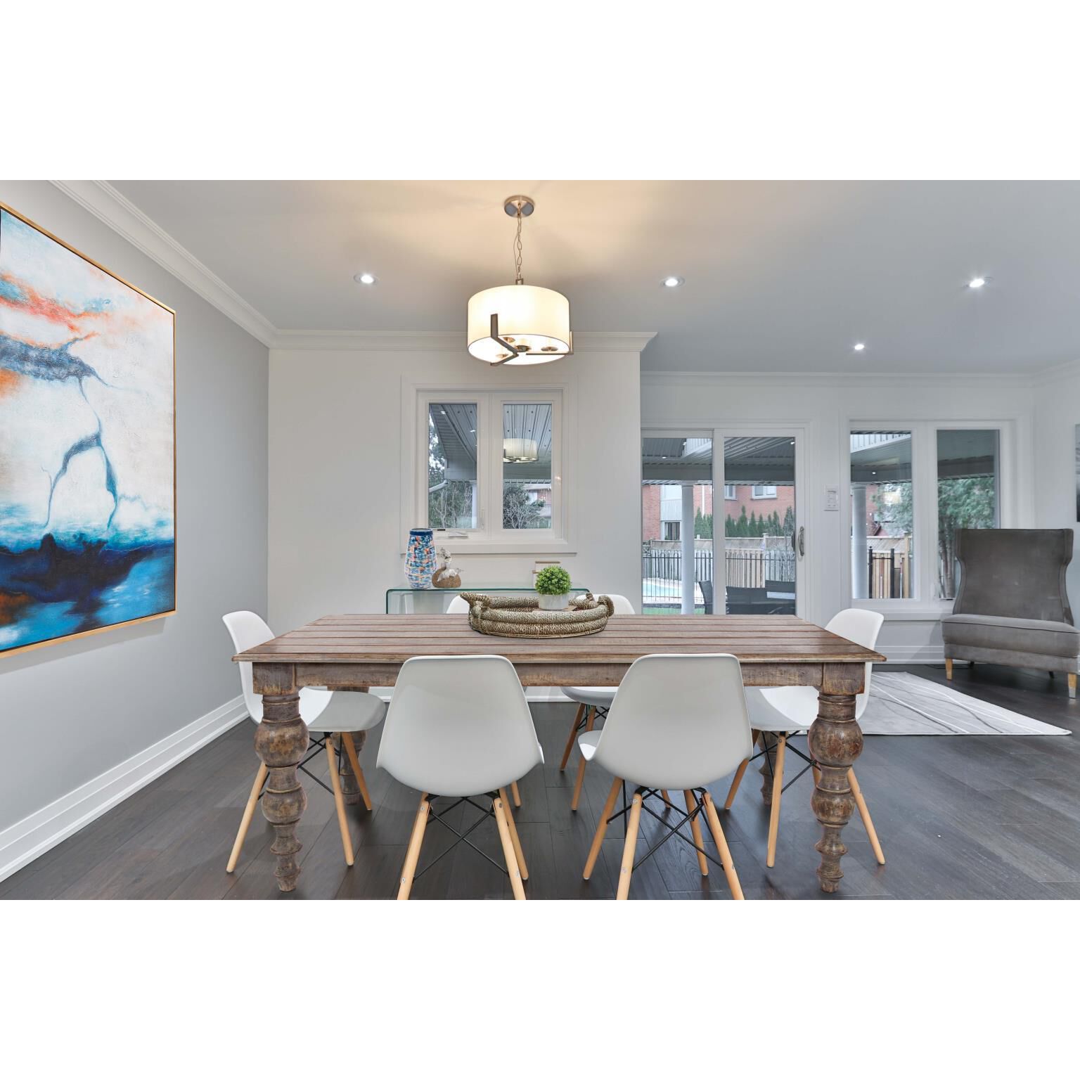 Distressed Farm House Dining Table by Howard Elliott Collection