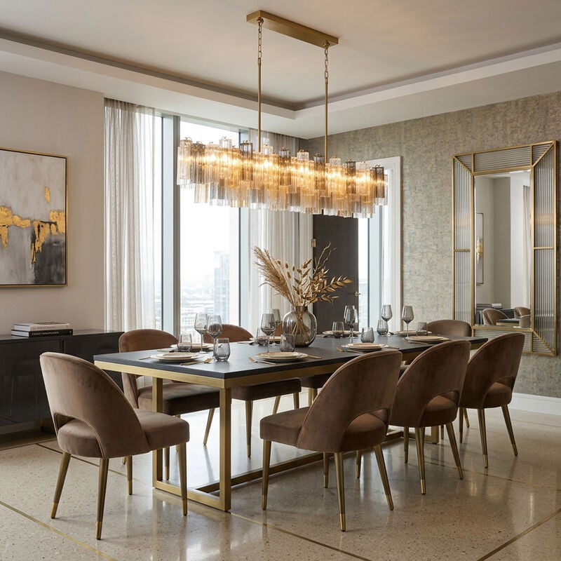 Addis Large Linear Chandelier by Crystorama