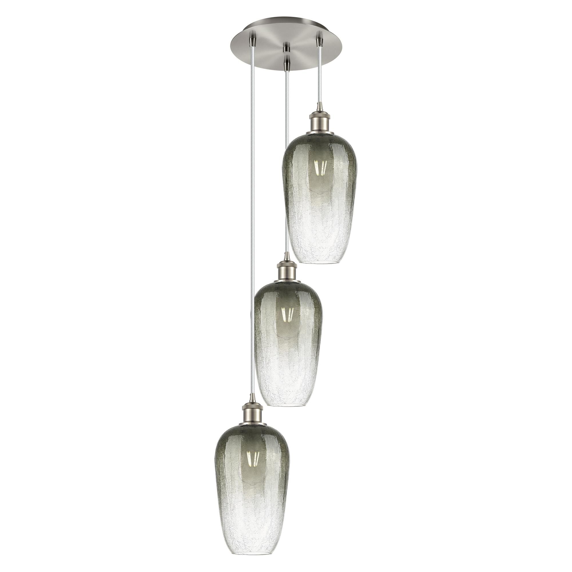 Shown in Brushed Satin Nickel finish and Slate glass