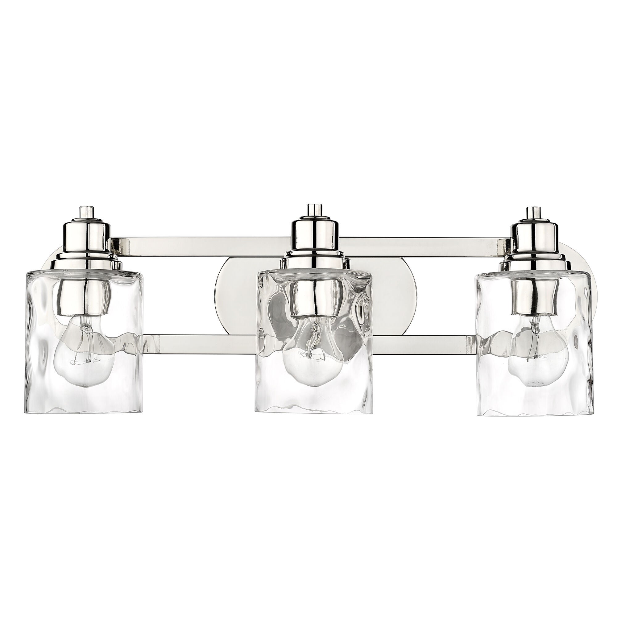 Shown in Polished Nickel finish and Handblown Clear Optic glass