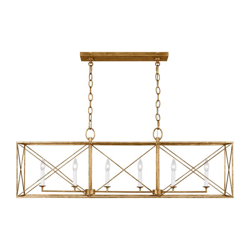 Chapman & Myers Beatrix 46 Inch 6 Light Linear Suspension Light by Visual Comfort Studio Collection