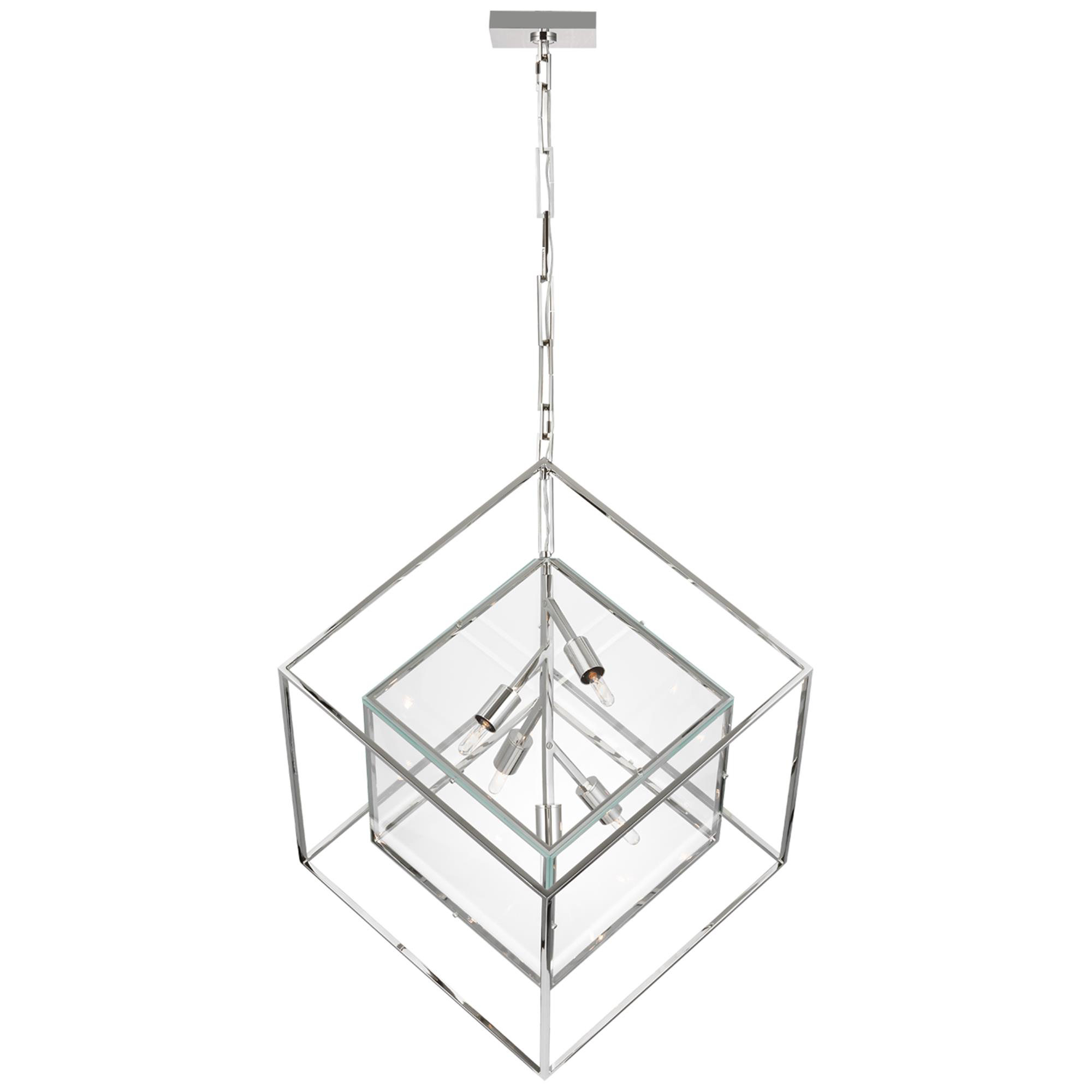 Shown in Polished Nickel finish and Clear glass