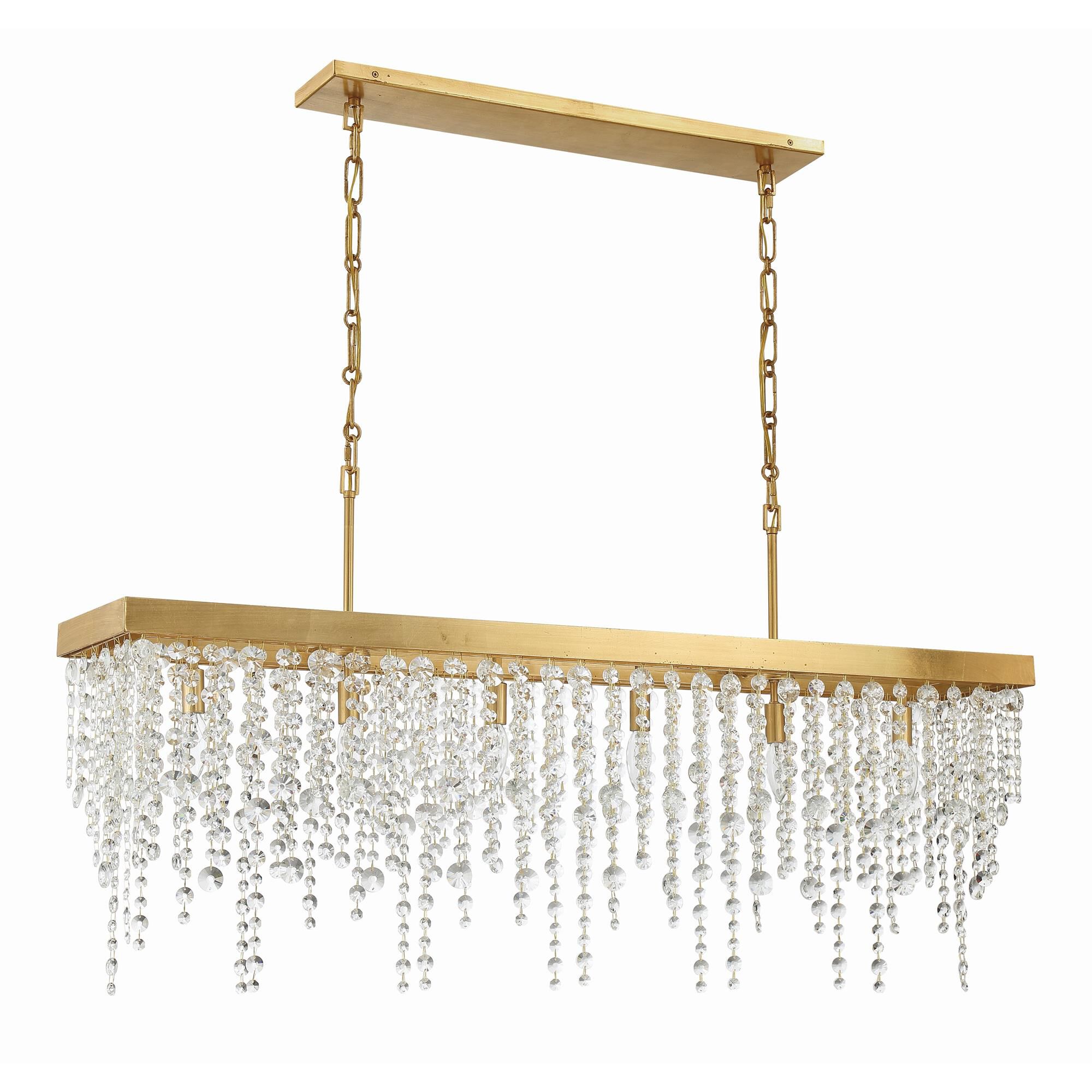 Shown in Antique Gold finish and Hand Cut Crystal crystal