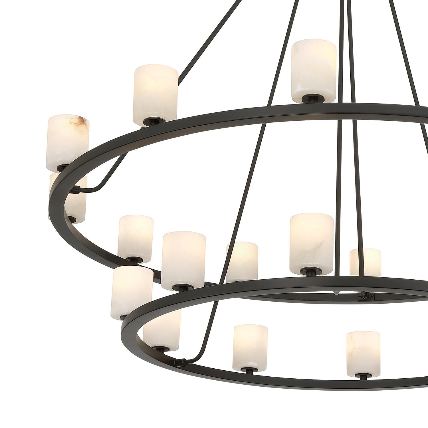 Shown in Matte Black finish and Alabaster crystal and Stone glass and Stone shade