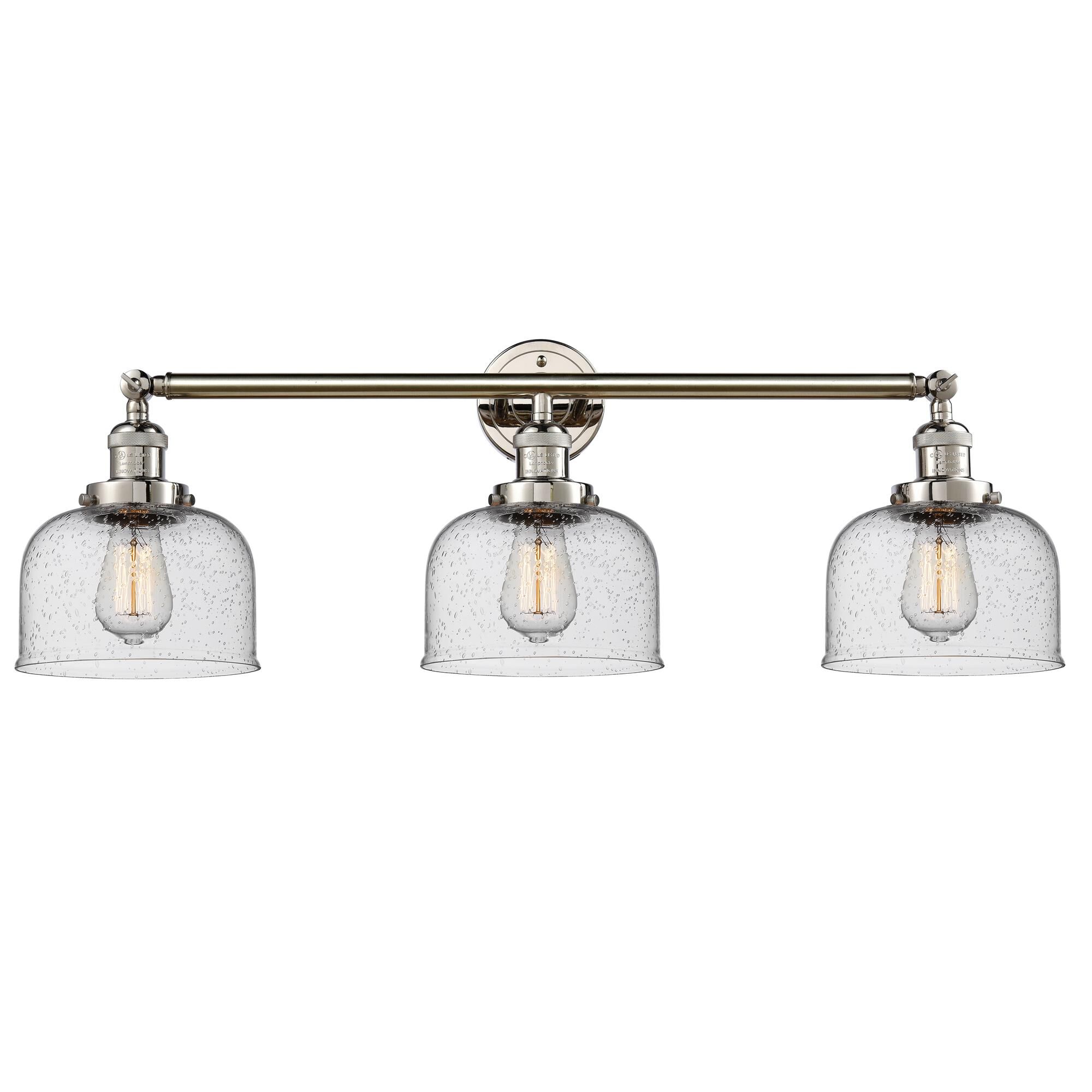 Shown in Polished Nickel finish and Seedy glass