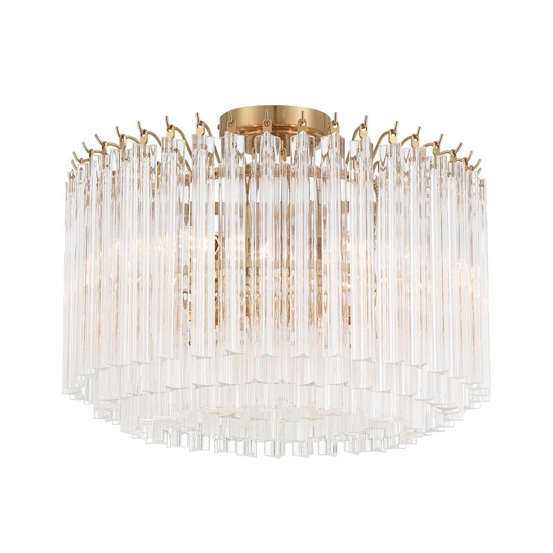Lofton 18 Inch 5 Light Semi Flush Mount by Crystorama