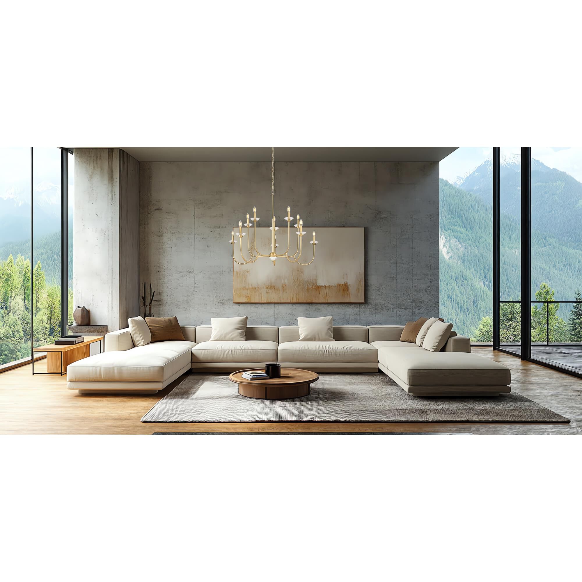 Shown in Modern Gold finish and Clear Ribbed glass and Clear Ribbed shade