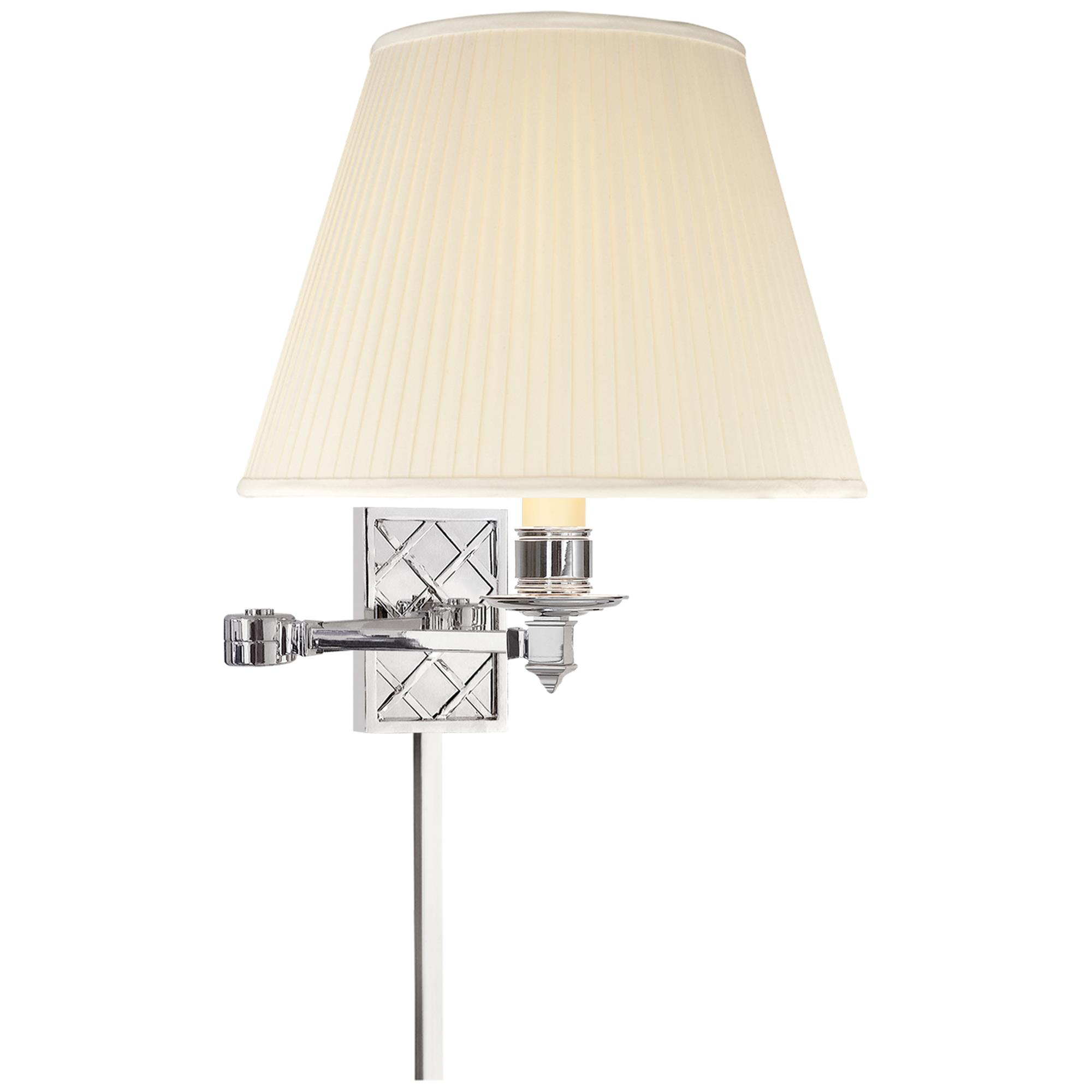 Shown in Polished Nickel finish and Silk shade