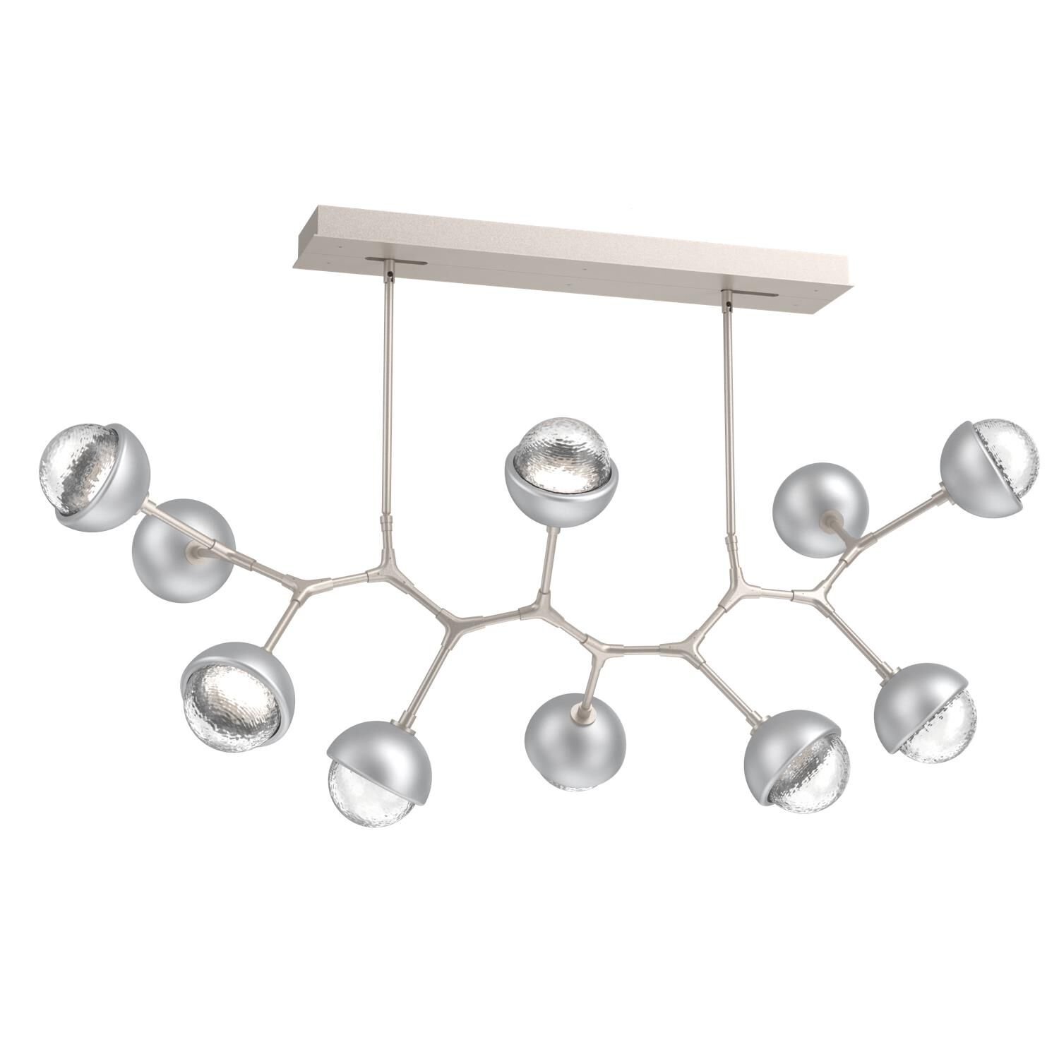 Shown in Beige Silver finish and Clear glass and Classic Silver accent
