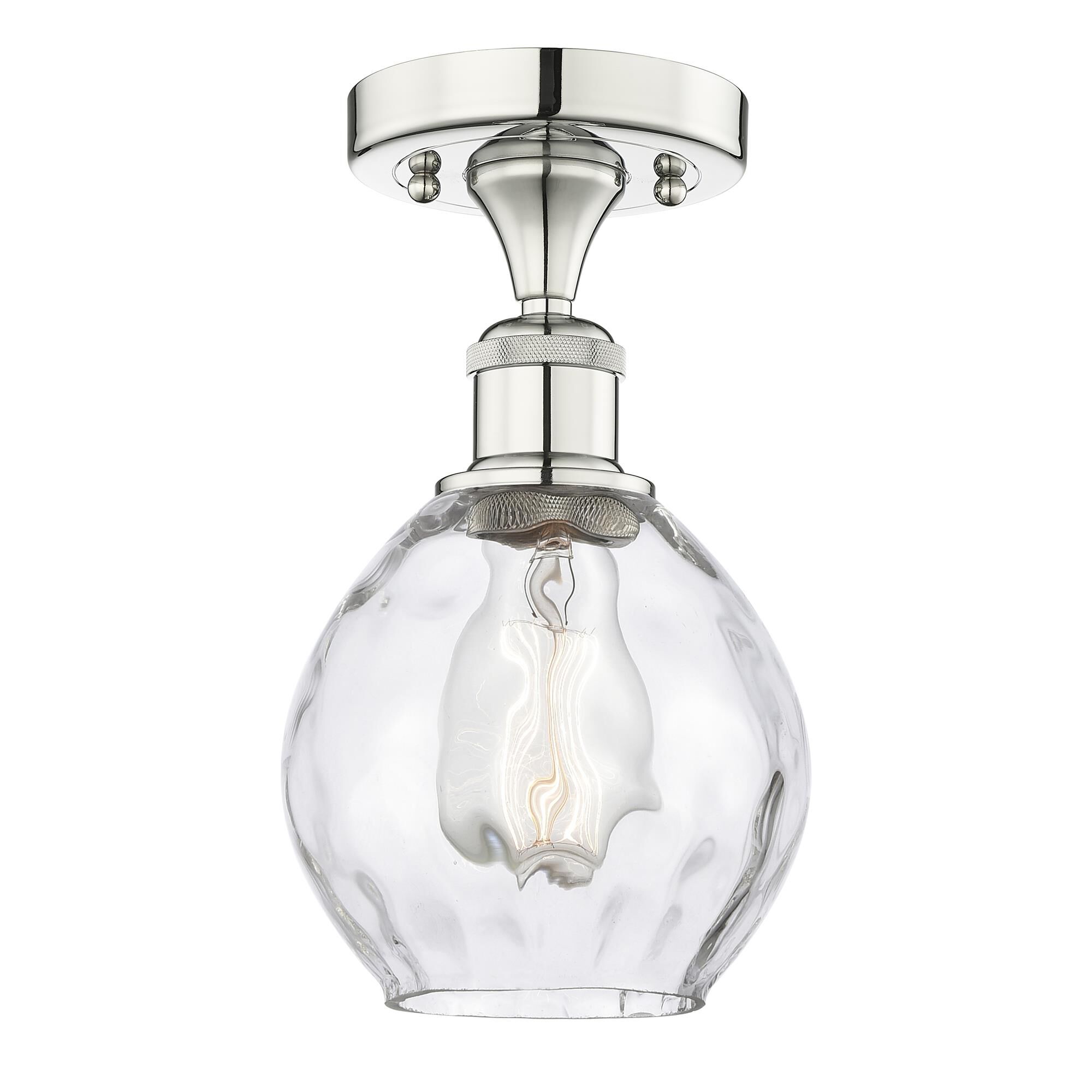 Shown in Polished Nickel finish and Clear glass