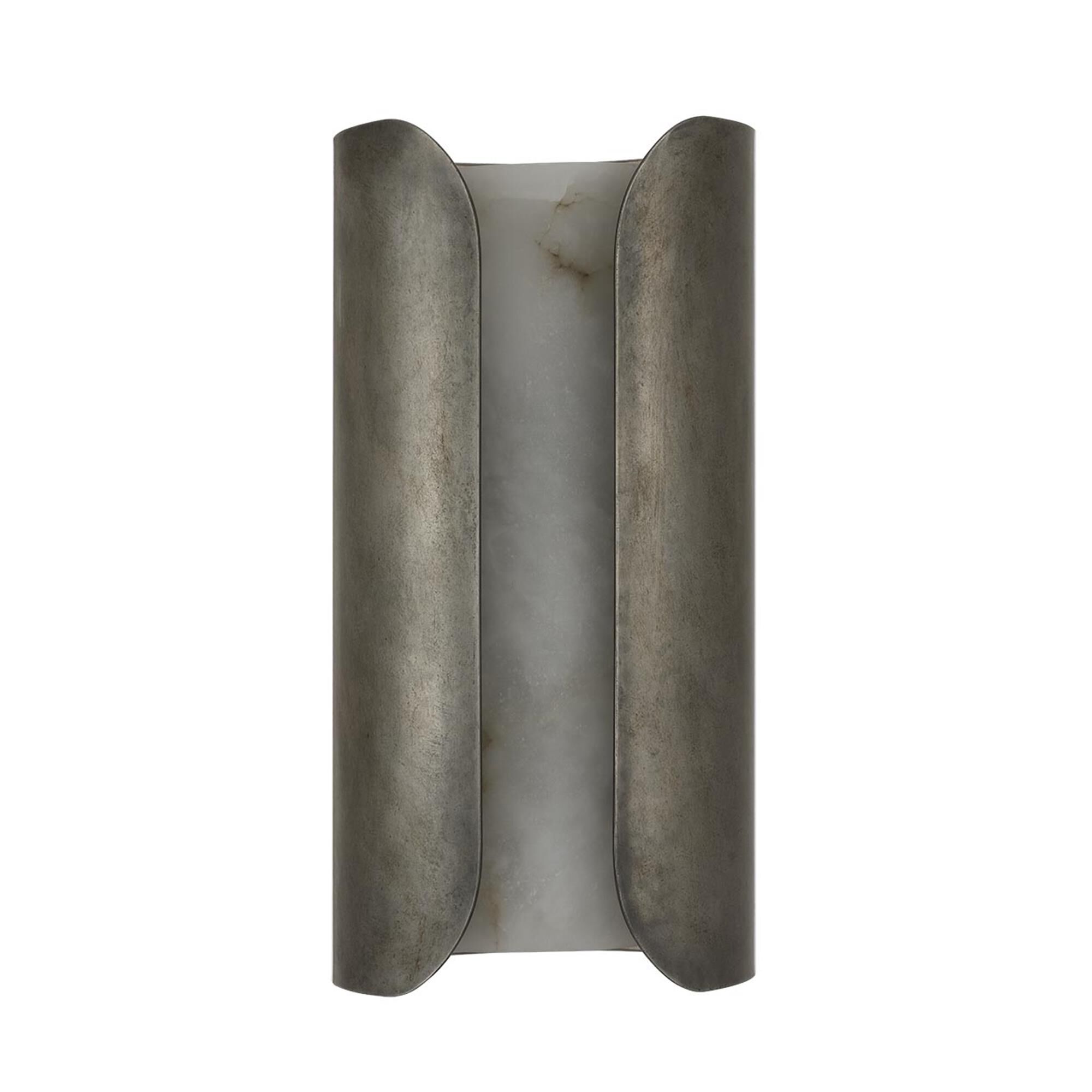 Shown in Mottled Pewter finish and Alabaster shade