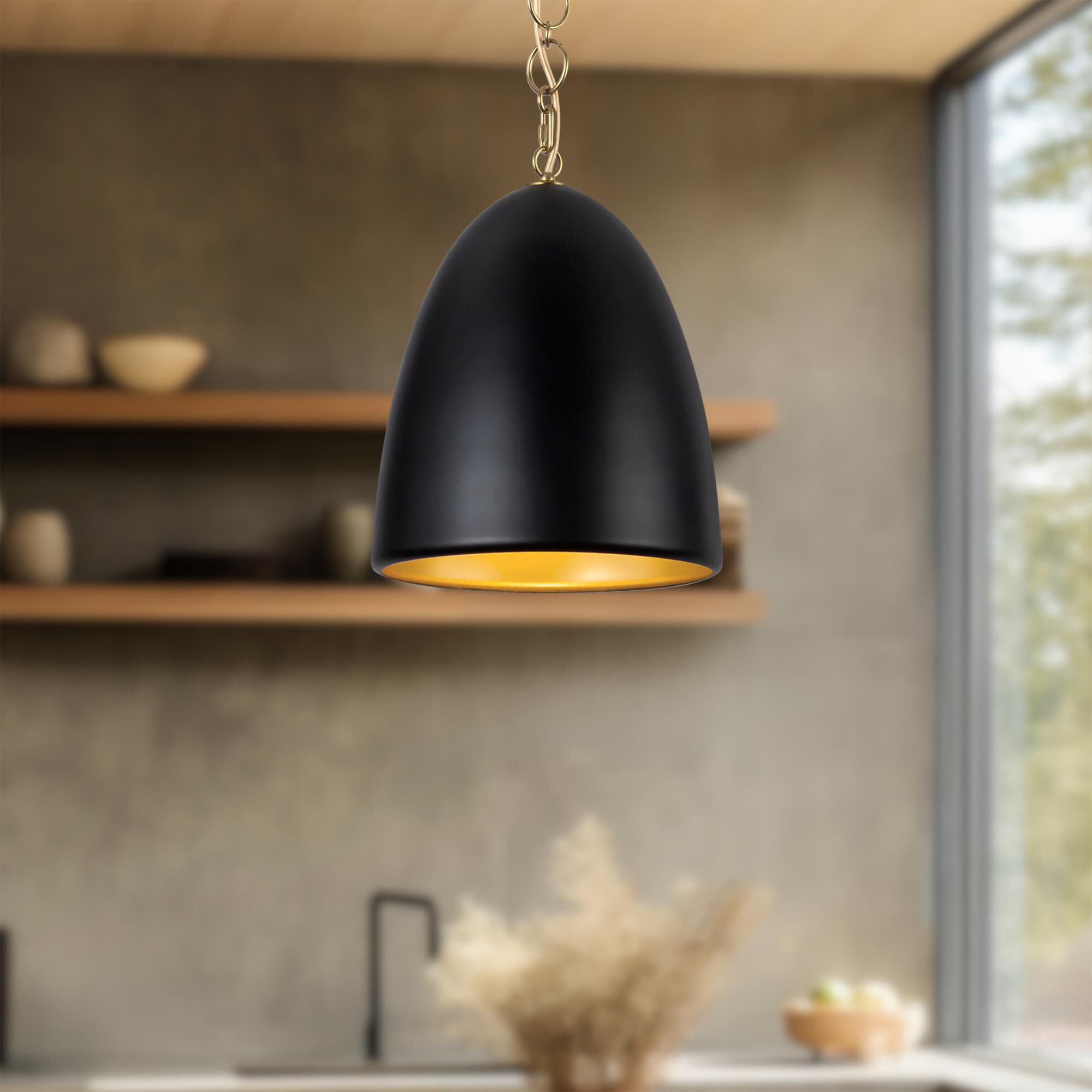Shown in Matte Black finish and Steel shade
