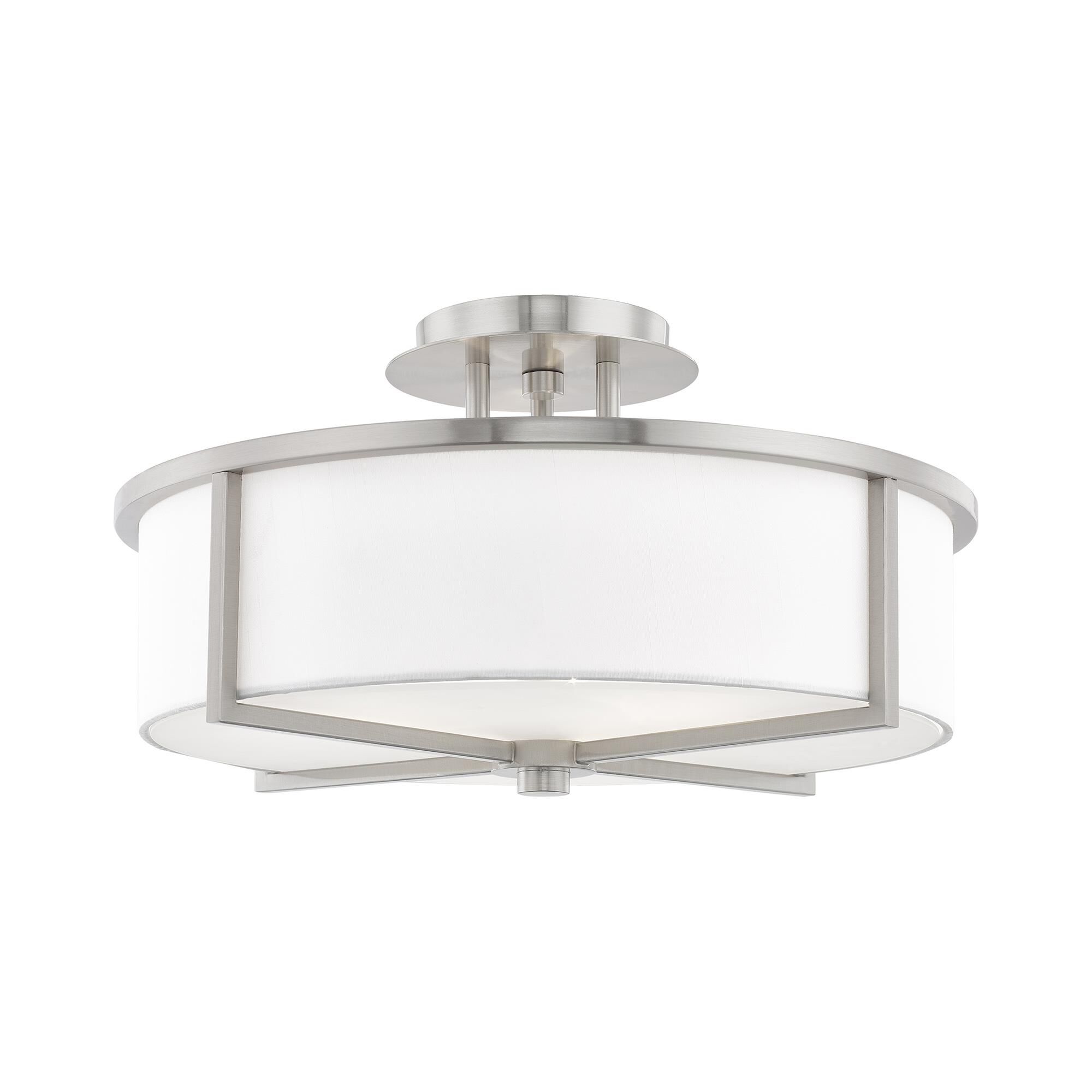 Wesley 16 Inch 3 Light Semi Flush Mount by Livex Lighting