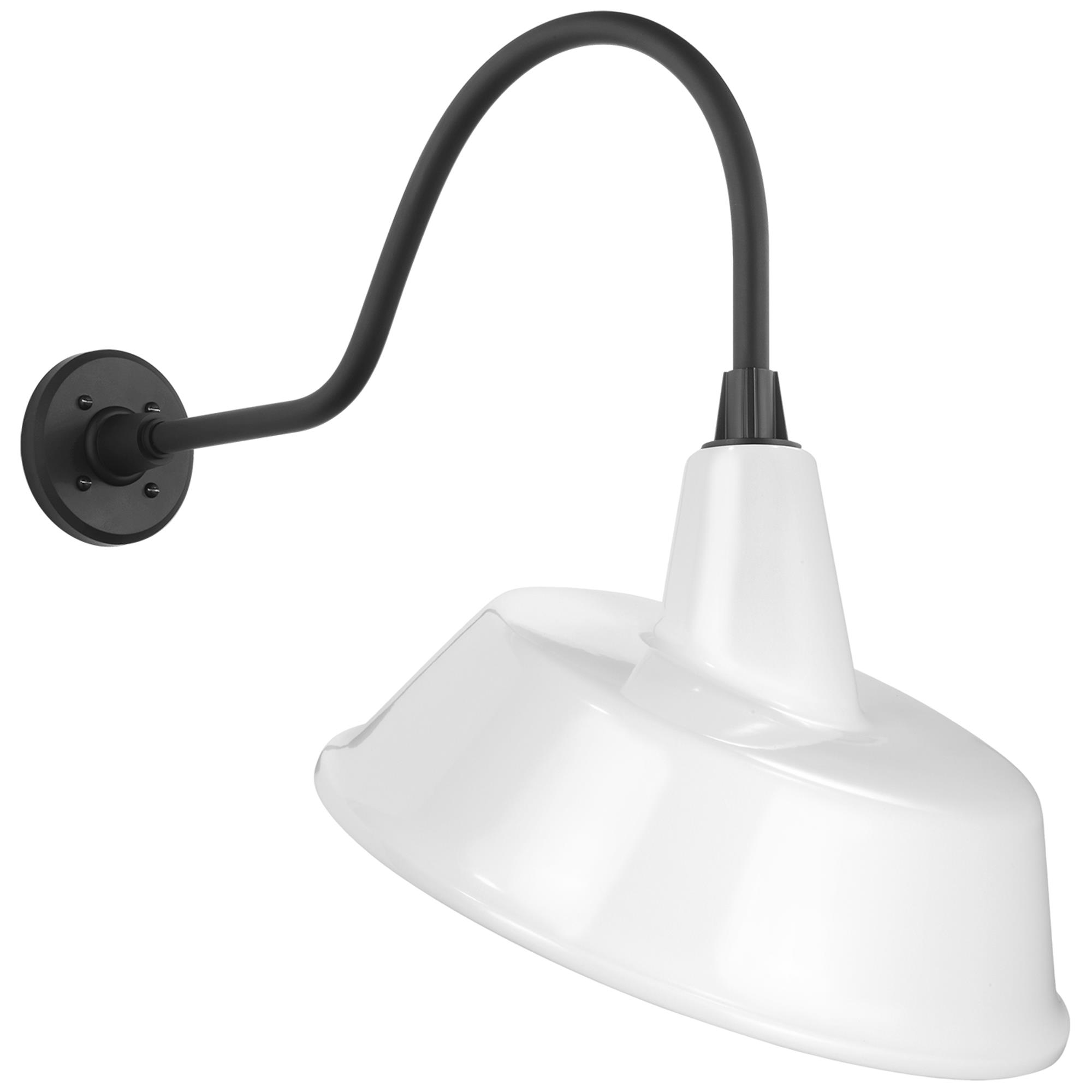 Shown in Matte Black finish and White shade