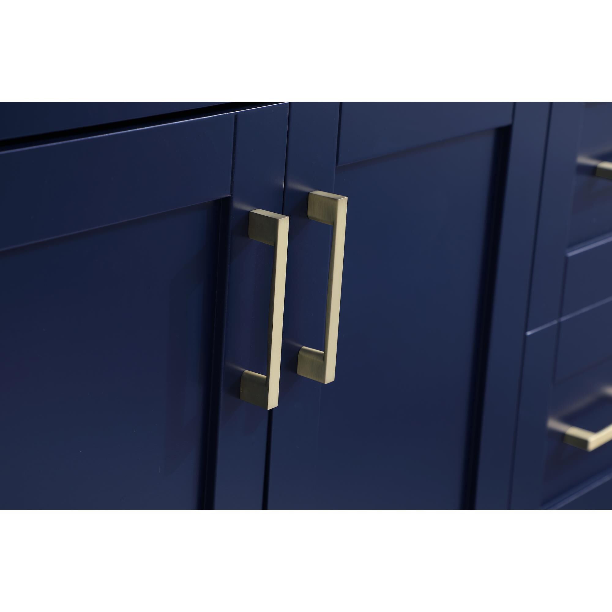 Shown in Blue And Gold With Calacatta Quartz finish