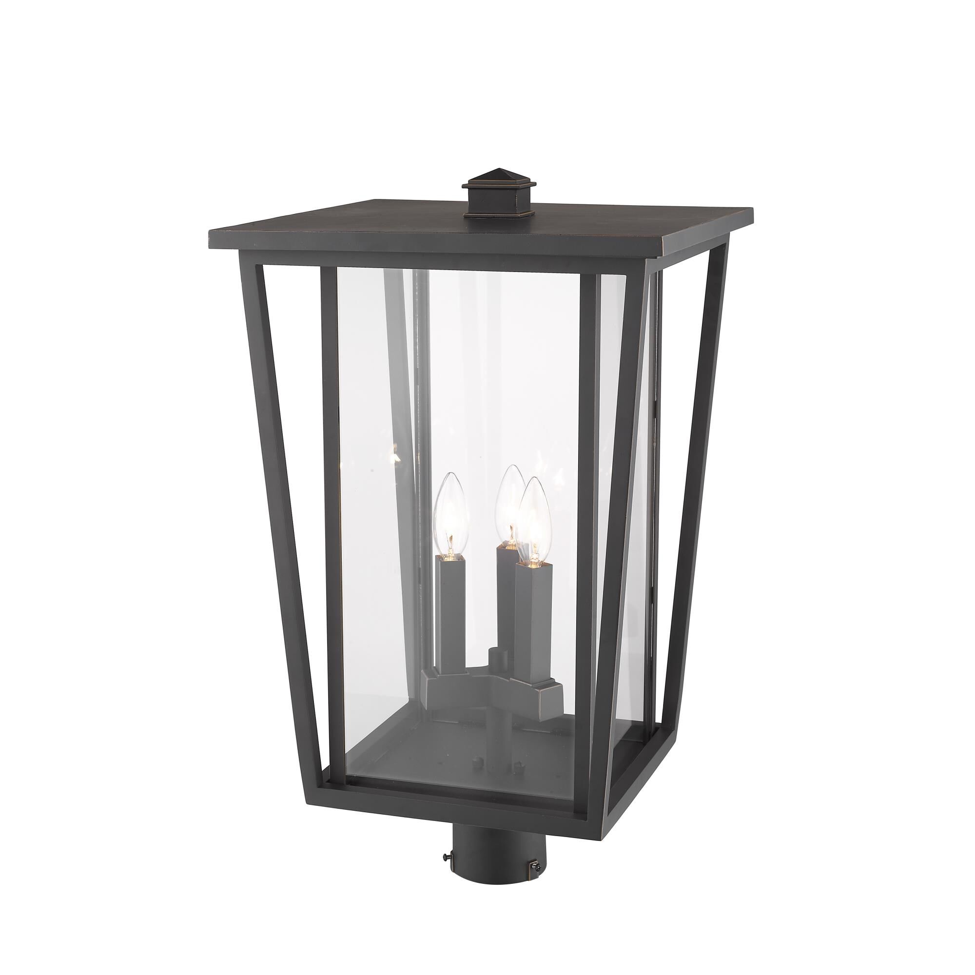Shown in Oil Rubbed Bronze finish and Glass shade