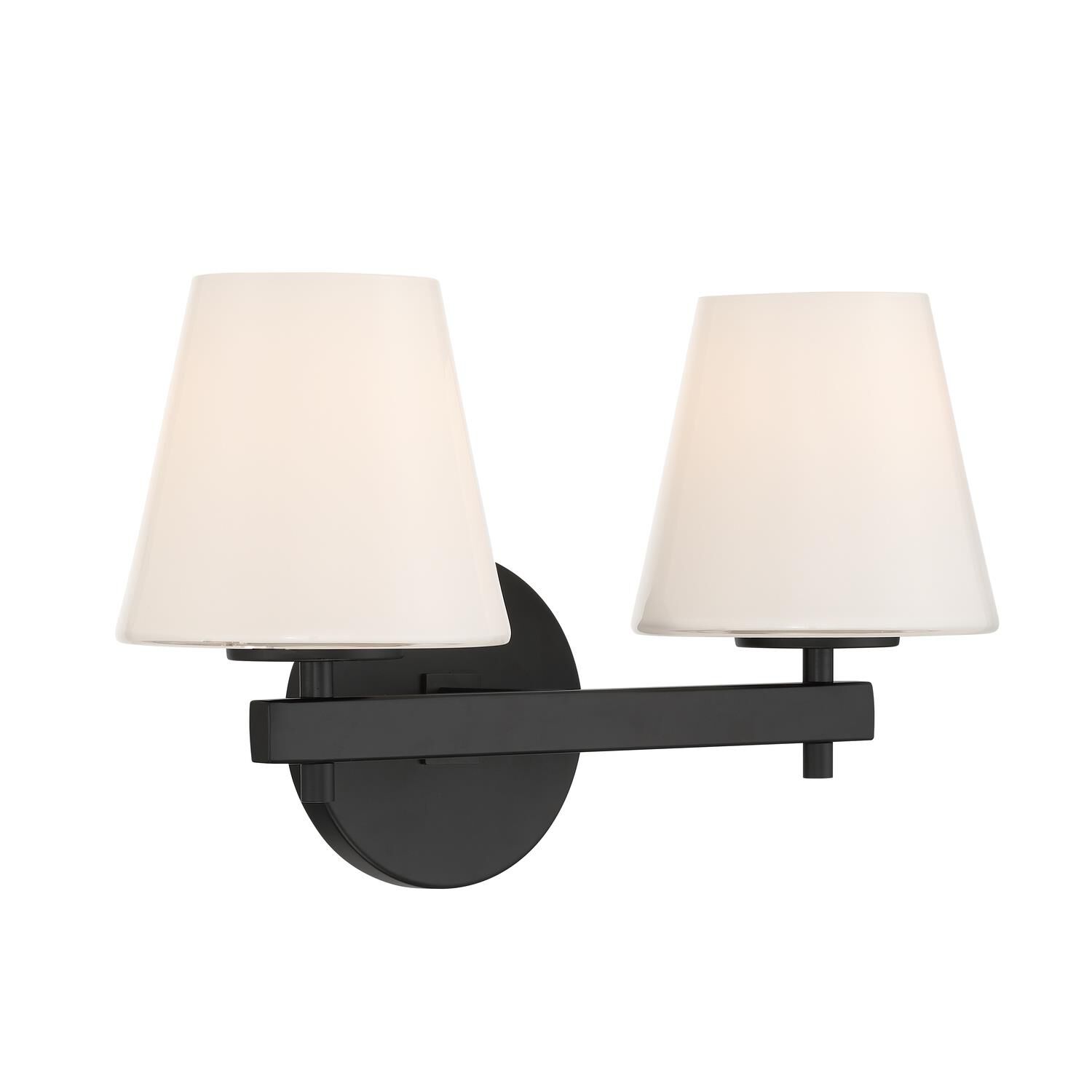 Shown in Black finish and Glass shade