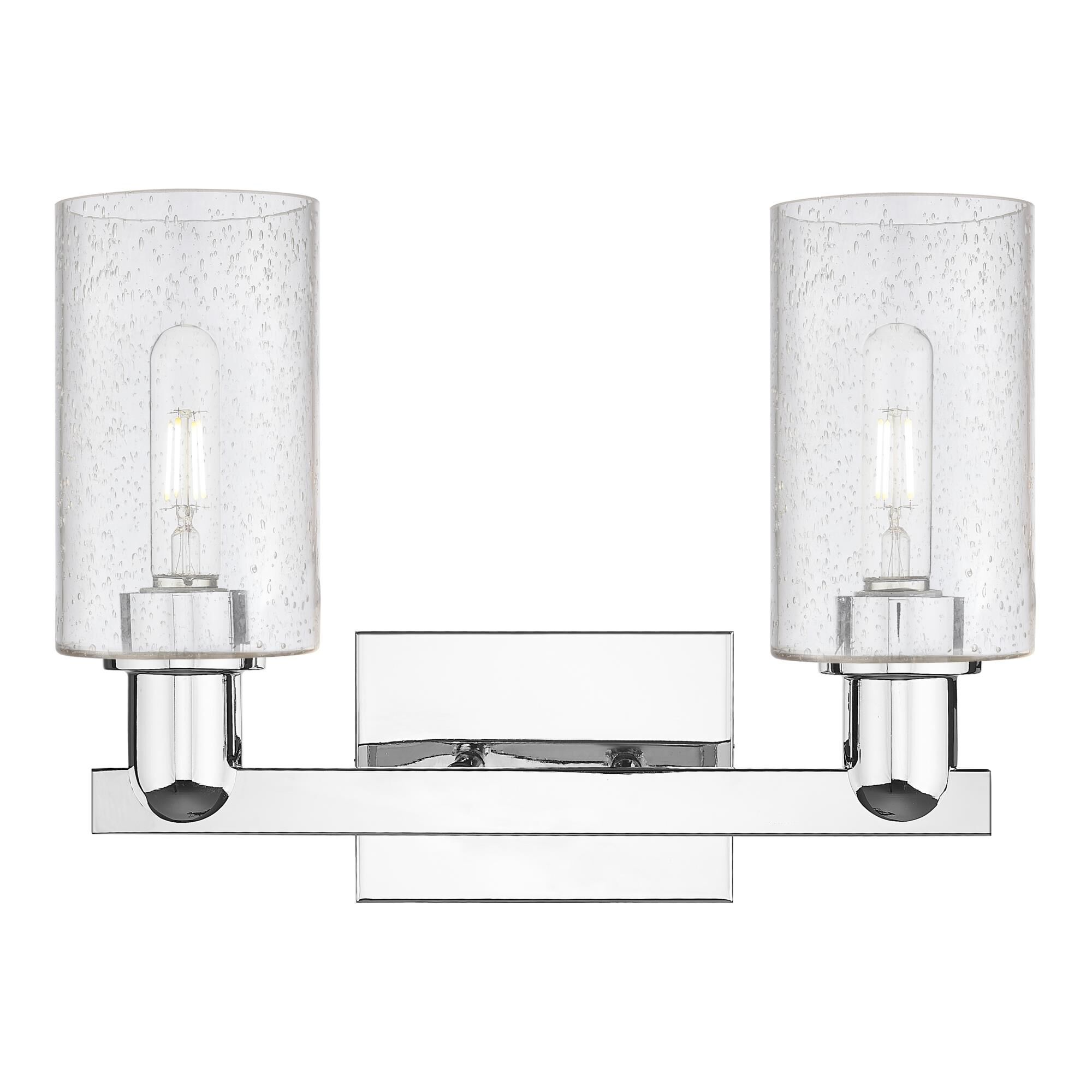 Shown in Polished Chrome finish and Seedy glass