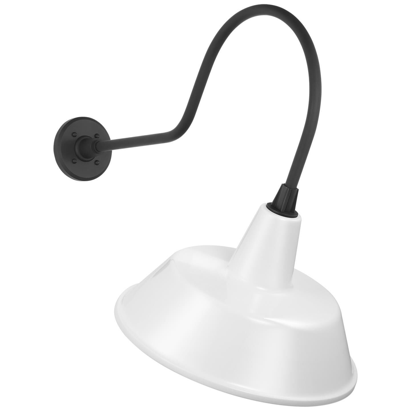 Shown in Matte Black finish and White shade