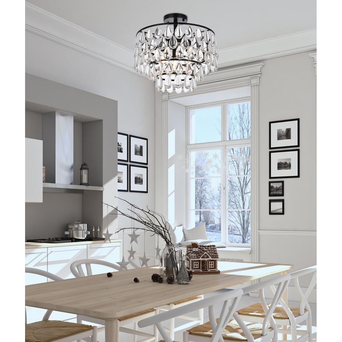 Shown in Black finish and Royal Cut Clear crystal