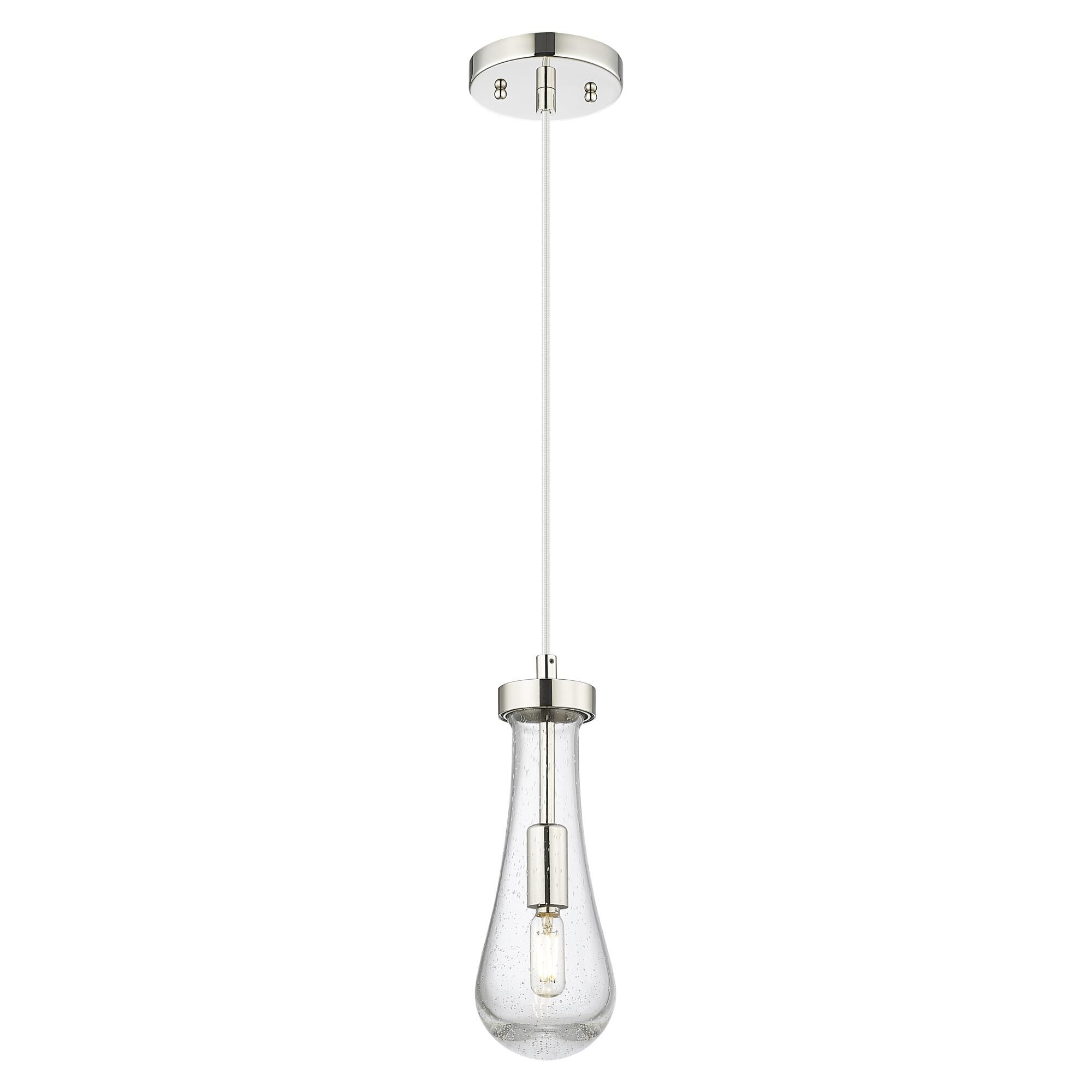 Shown in Polished Nickel finish and Seedy glass