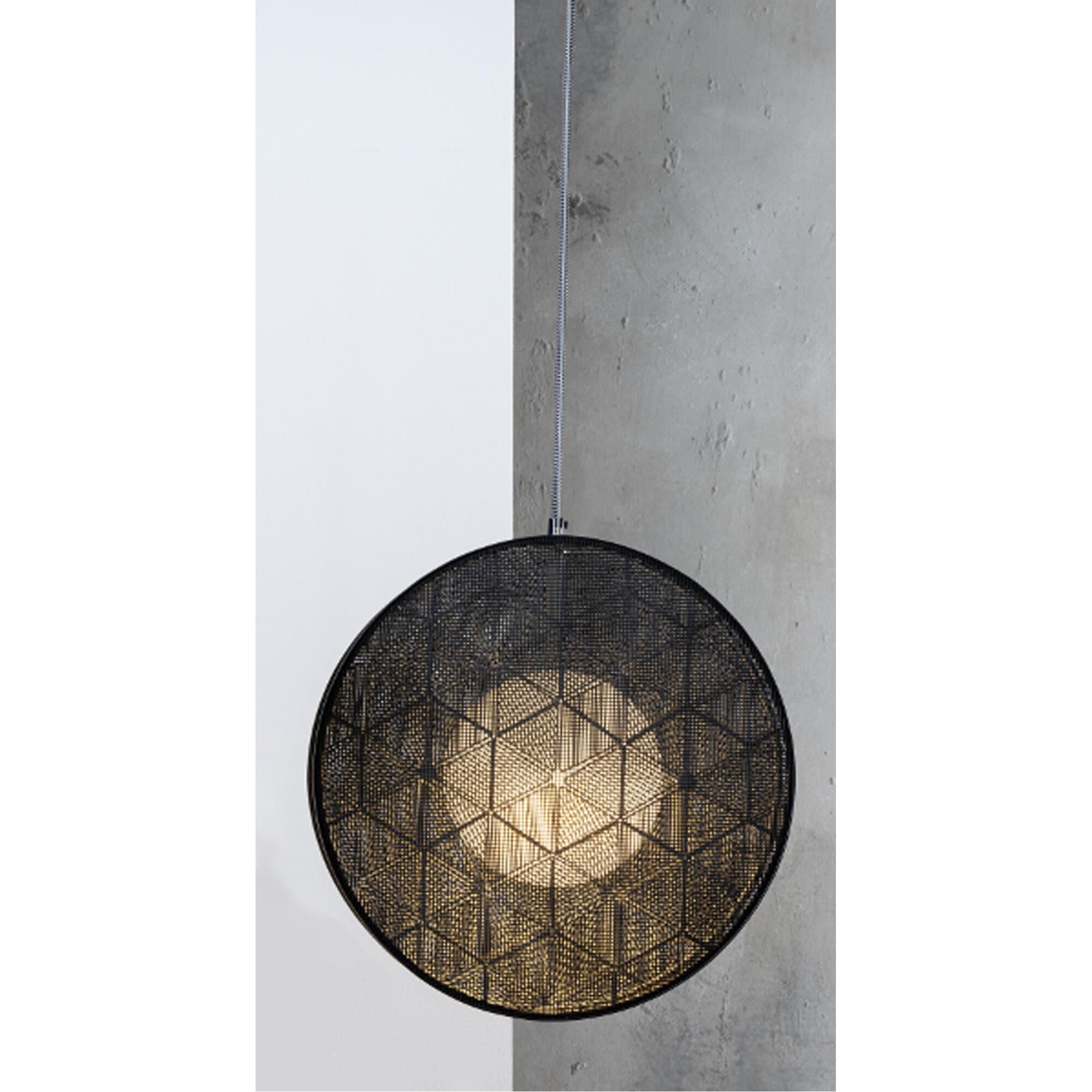 Shown in Satin Nickel finish and Black Galvanized Iron Wire shade