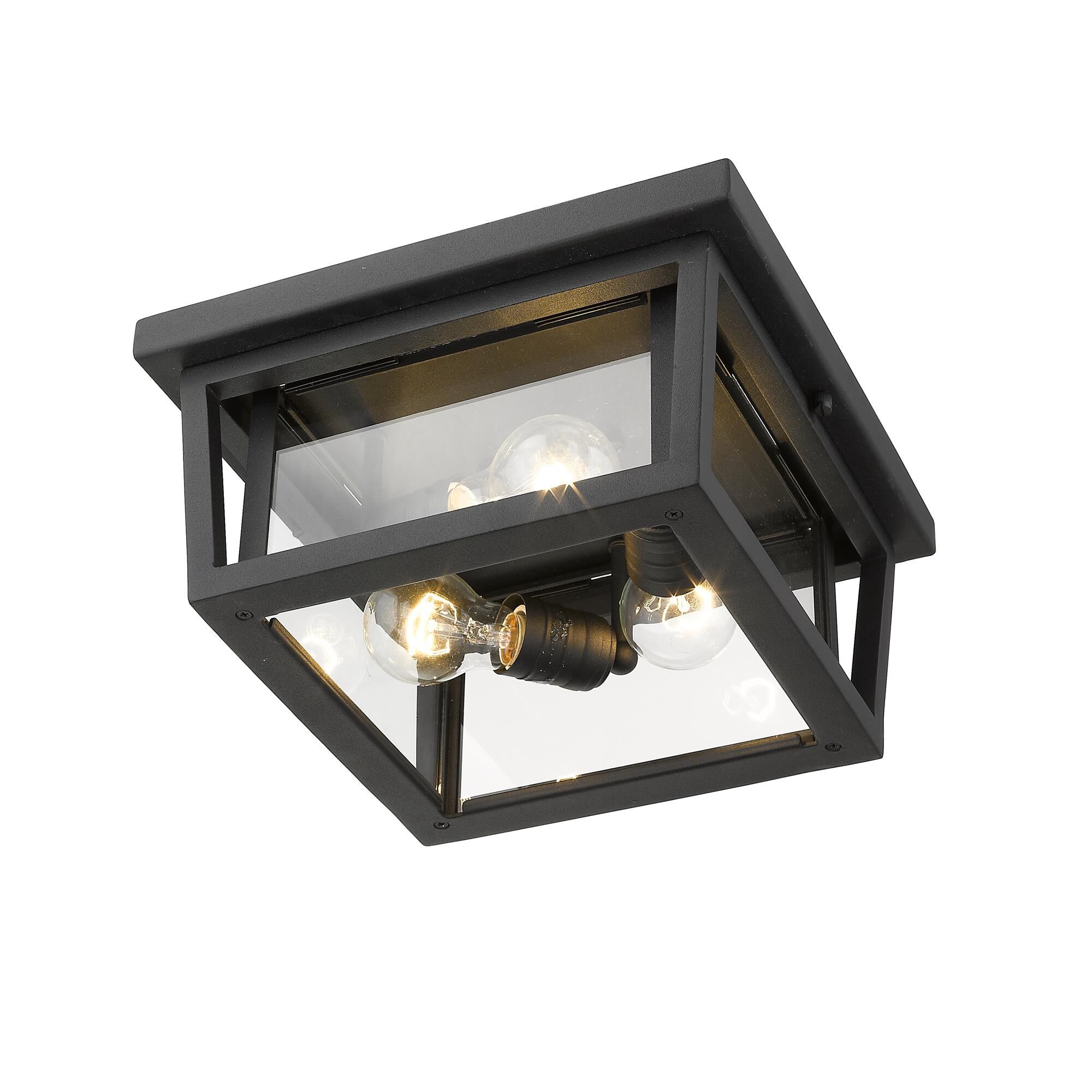 Shown in Black finish and Glass shade